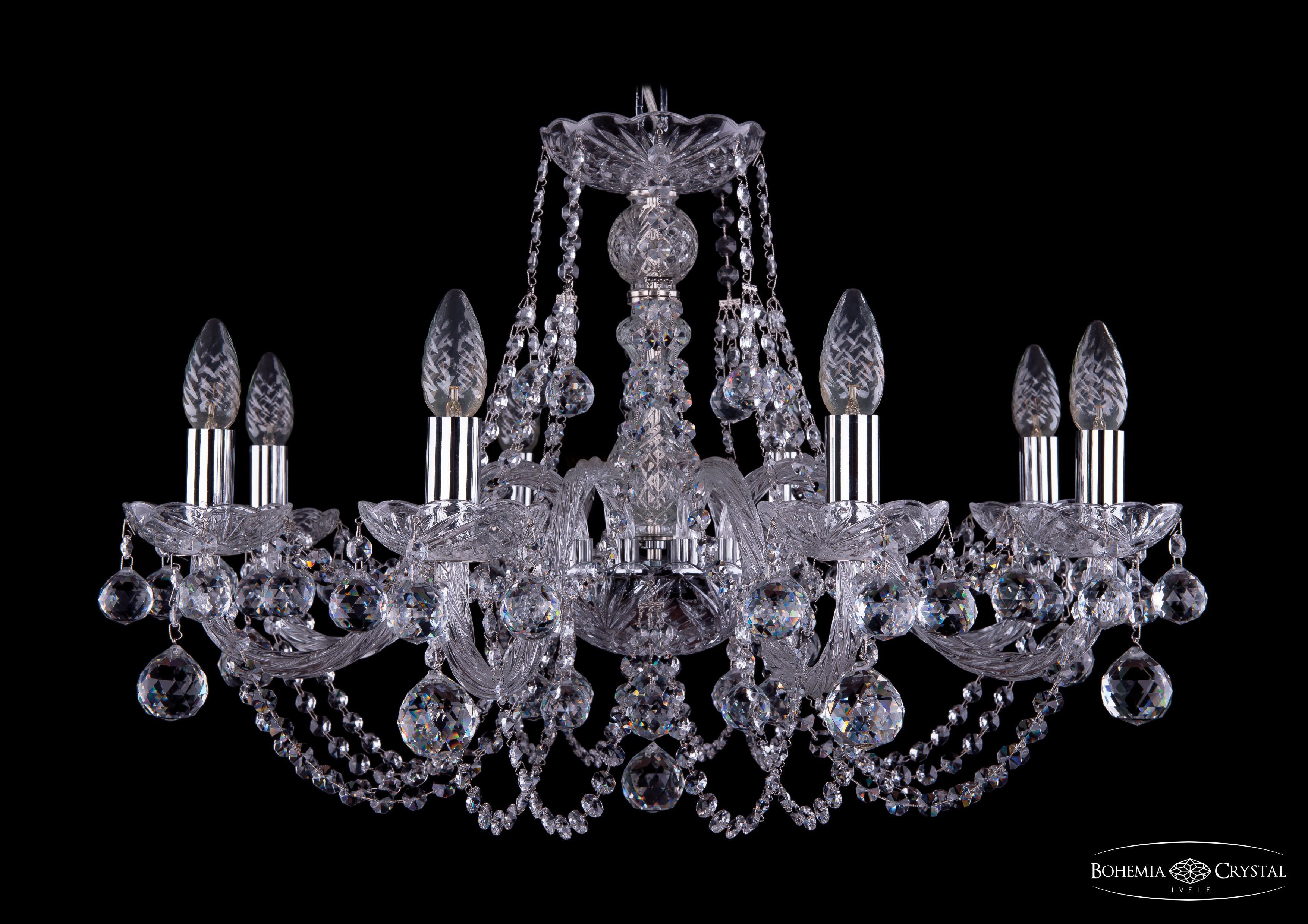 Люстра хрустальная Bohemia Ivele 1406/8/240/Ni/Balls