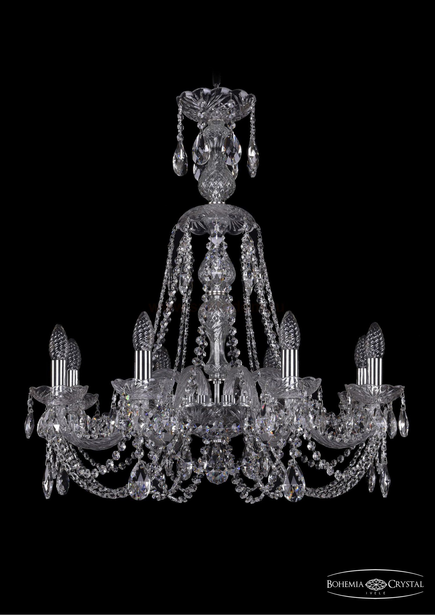 Люстра хрустальная Bohemia Ivele 1406/8/240/XL-74/Ni
