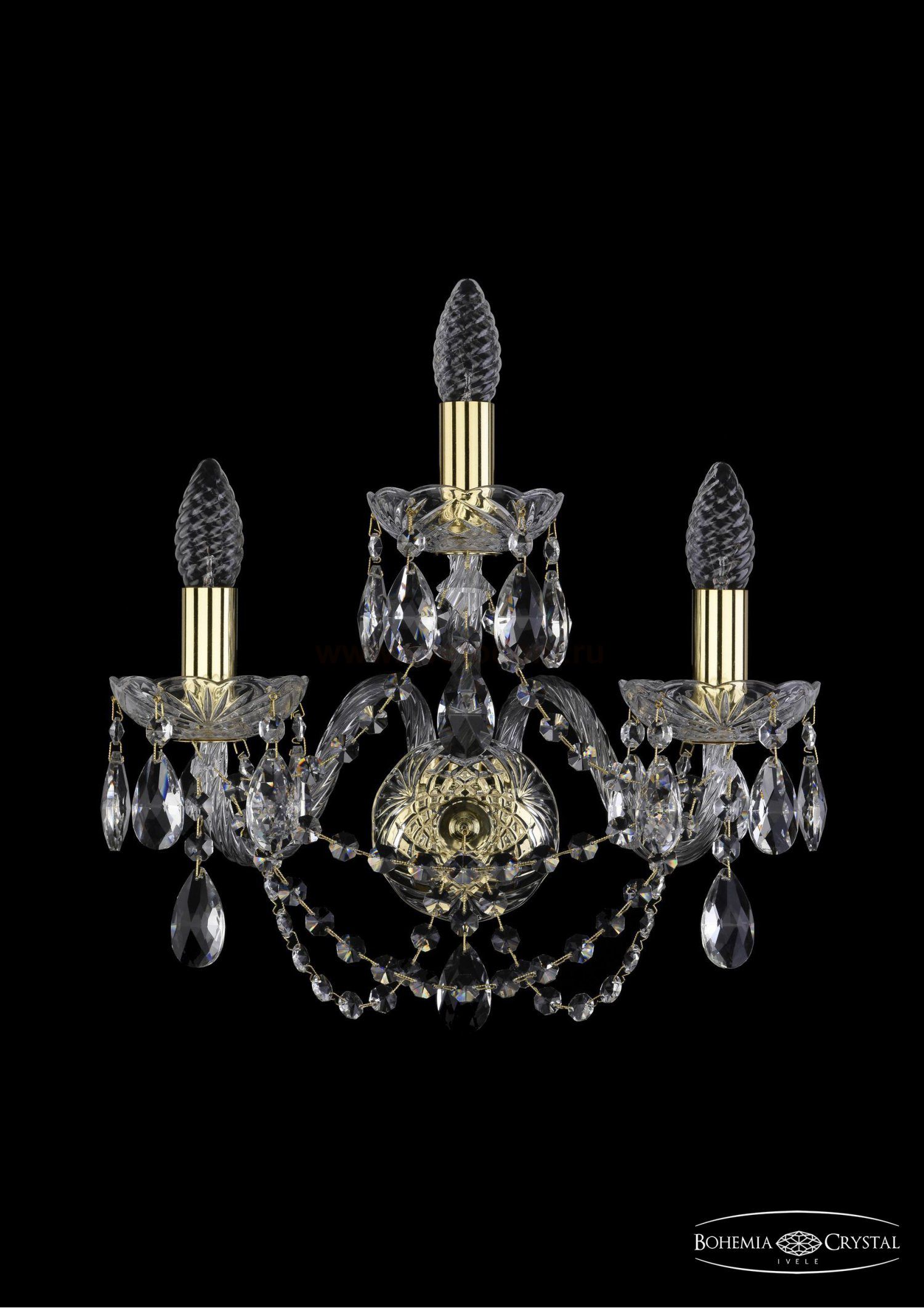 Светильник настенный бра Bohemia Ivele 1406B/2+1/160/G