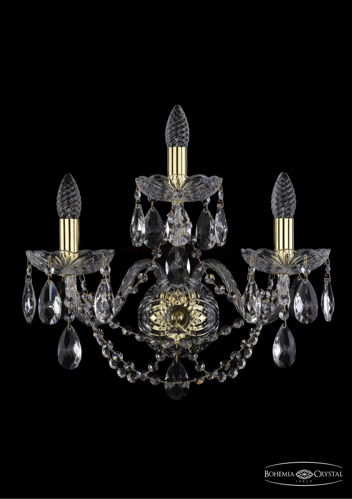 Светильник настенный бра Bohemia Ivele 1406B/2+1/195/XL/G