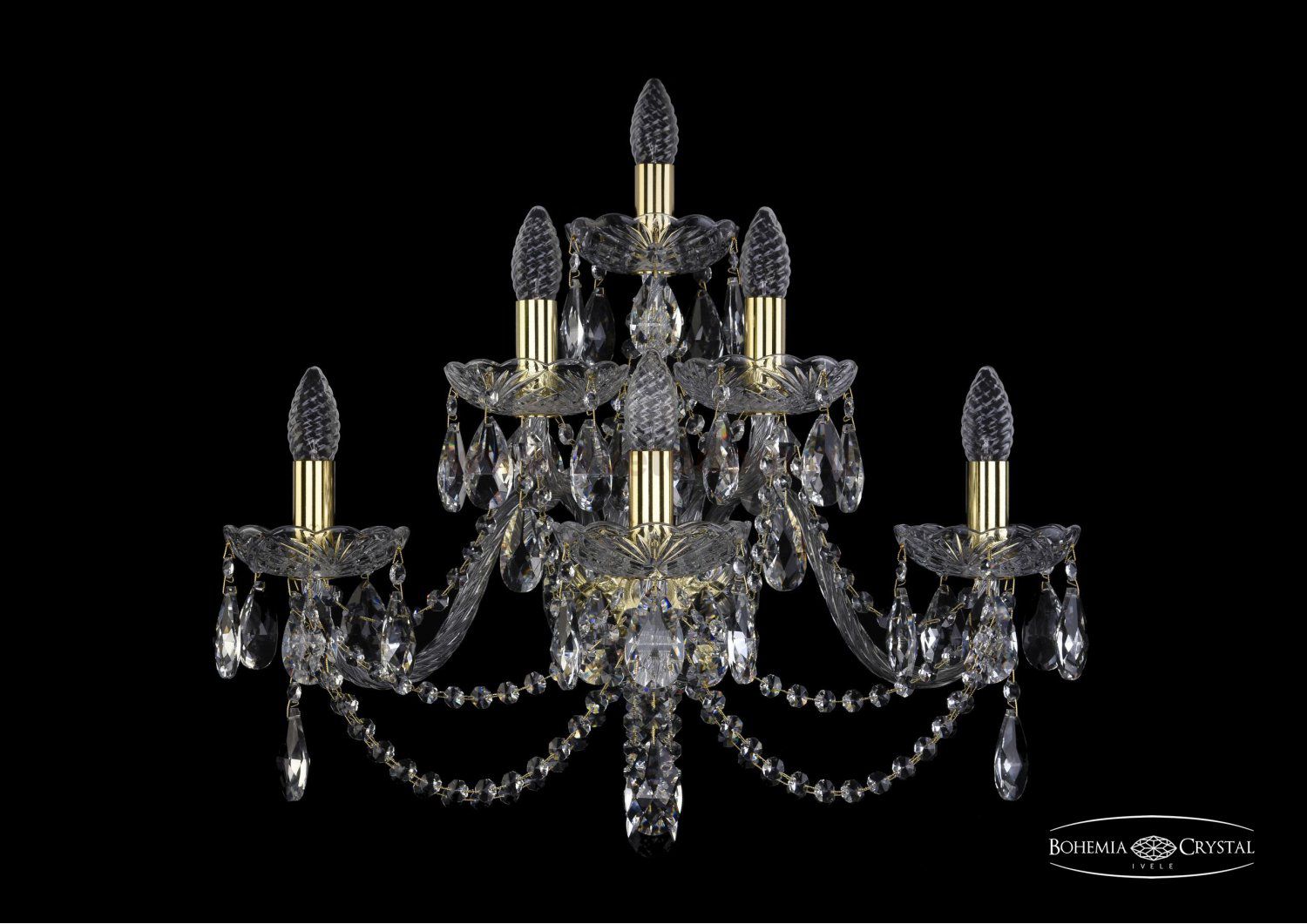 Светильник настенный бра Bohemia Ivele 1406B/3+2+1/240/XL/G