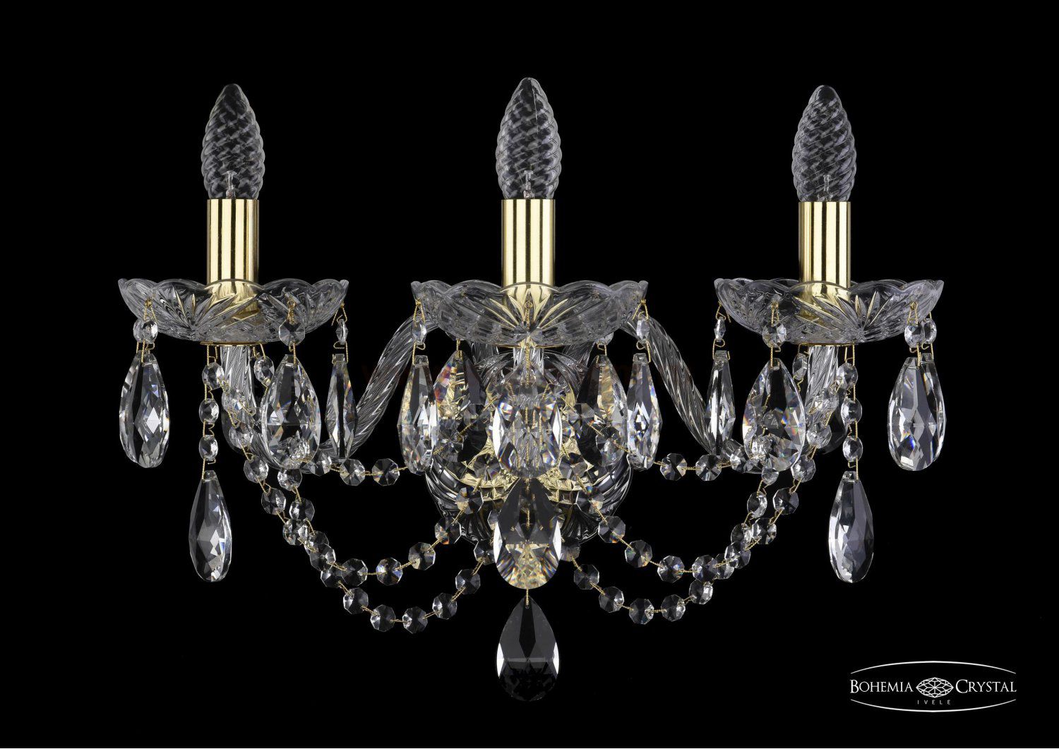 Светильник настенный бра Bohemia Ivele 1406B/3/195/XL/G