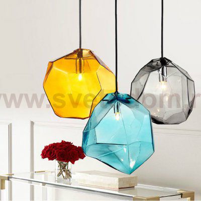 Подвесной светильник Color Ice Cube Pendant JEVIO 1 Голубой ImperiumLoft 140781-26