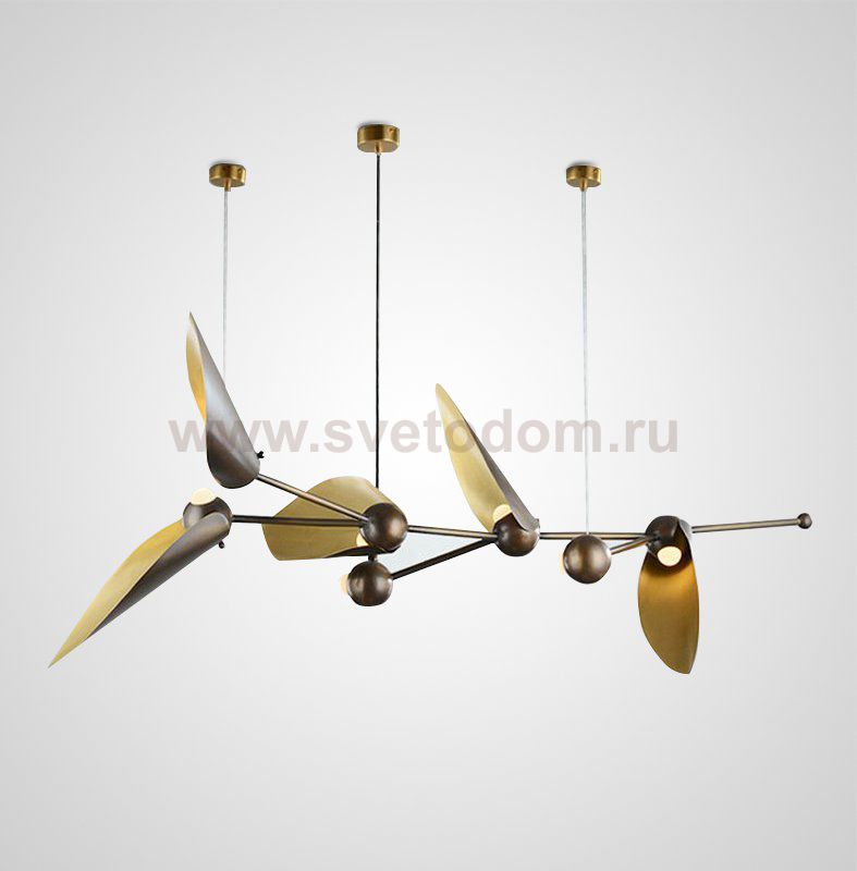 Подвесная люстра LAVRA A7 Латунь+Мокоо ImperiumLoft 140798-26