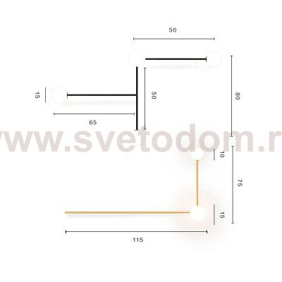 Настенный светильник LINES 2 черный ImperiumLoft 140828-26