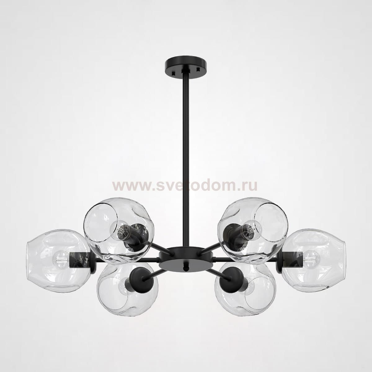 Люстра на штанге MARINE B 6 Black/Transparent ImperiumLoft 140860-26