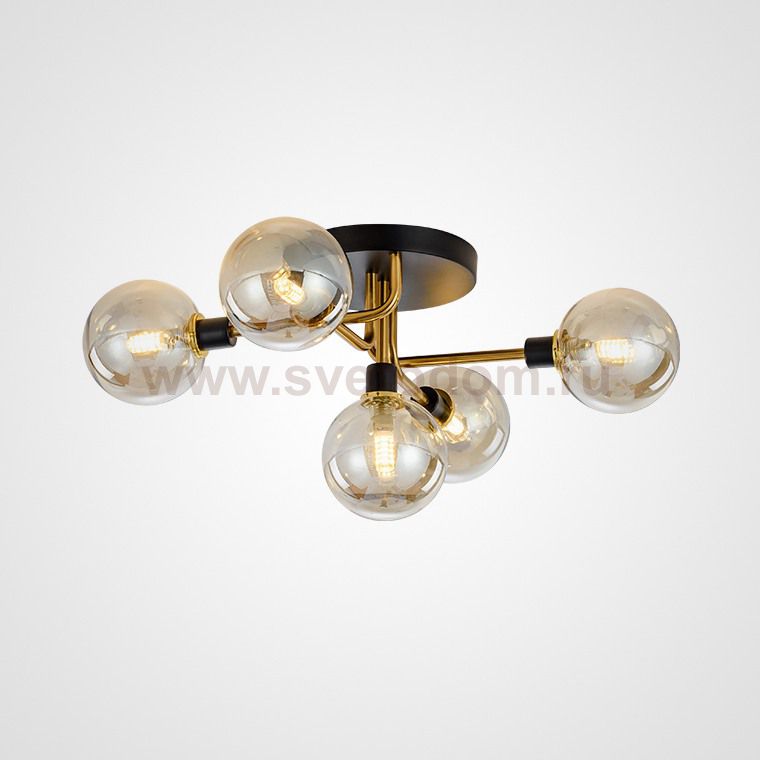 Подвесная люстра NEXO 5 Янтарь, Золото ImperiumLoft 140892-26