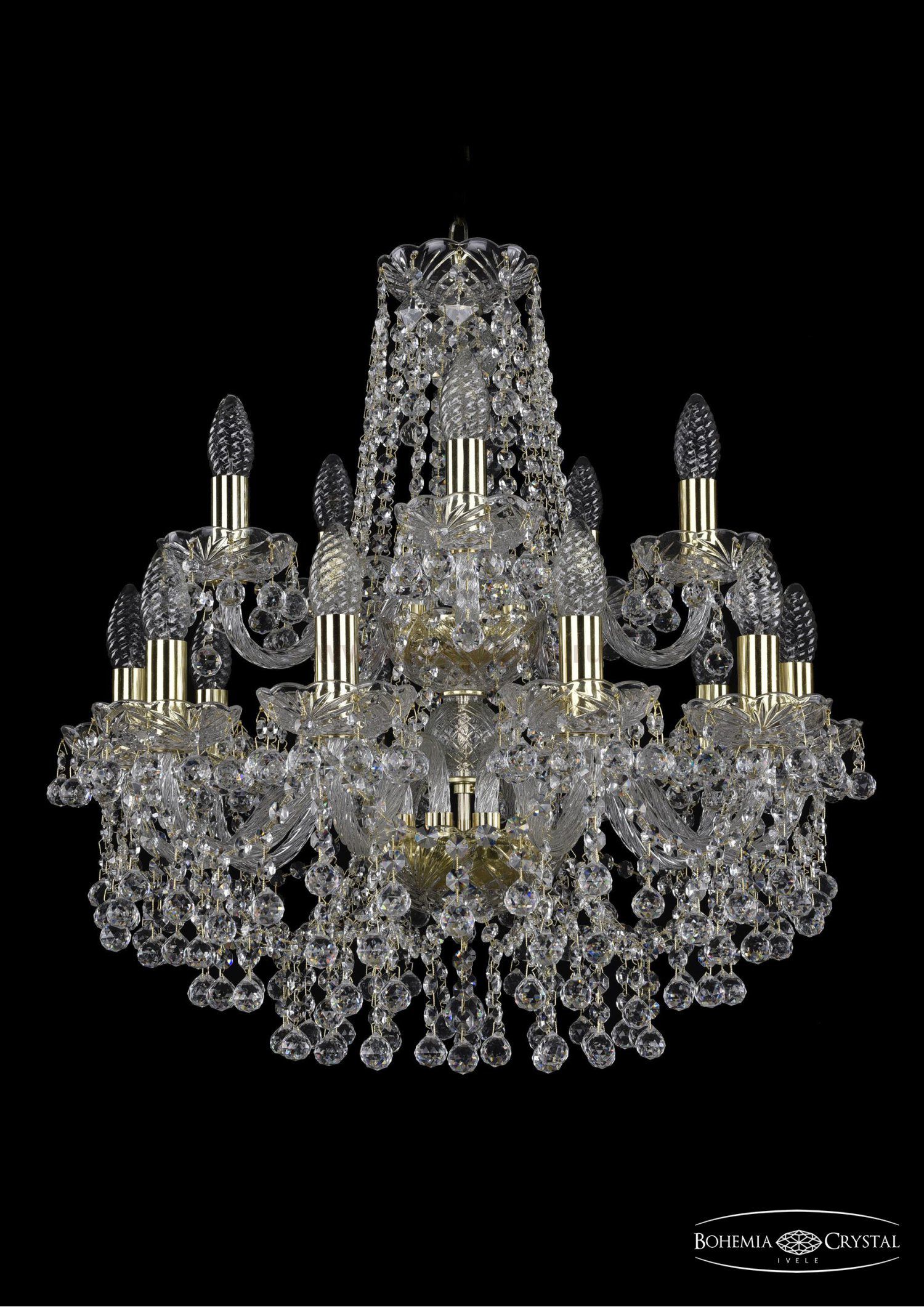 Люстра хрустальная Bohemia Ivele 1409/10+5/195/2d/G