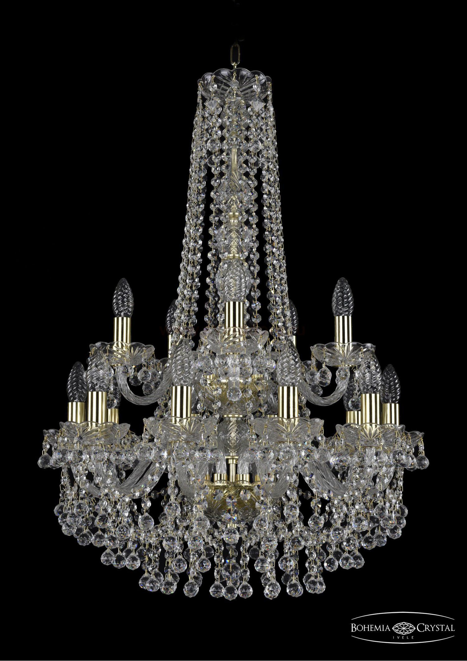 Люстра хрустальная Bohemia Ivele 1409/10+5/195/h-83/2d/G