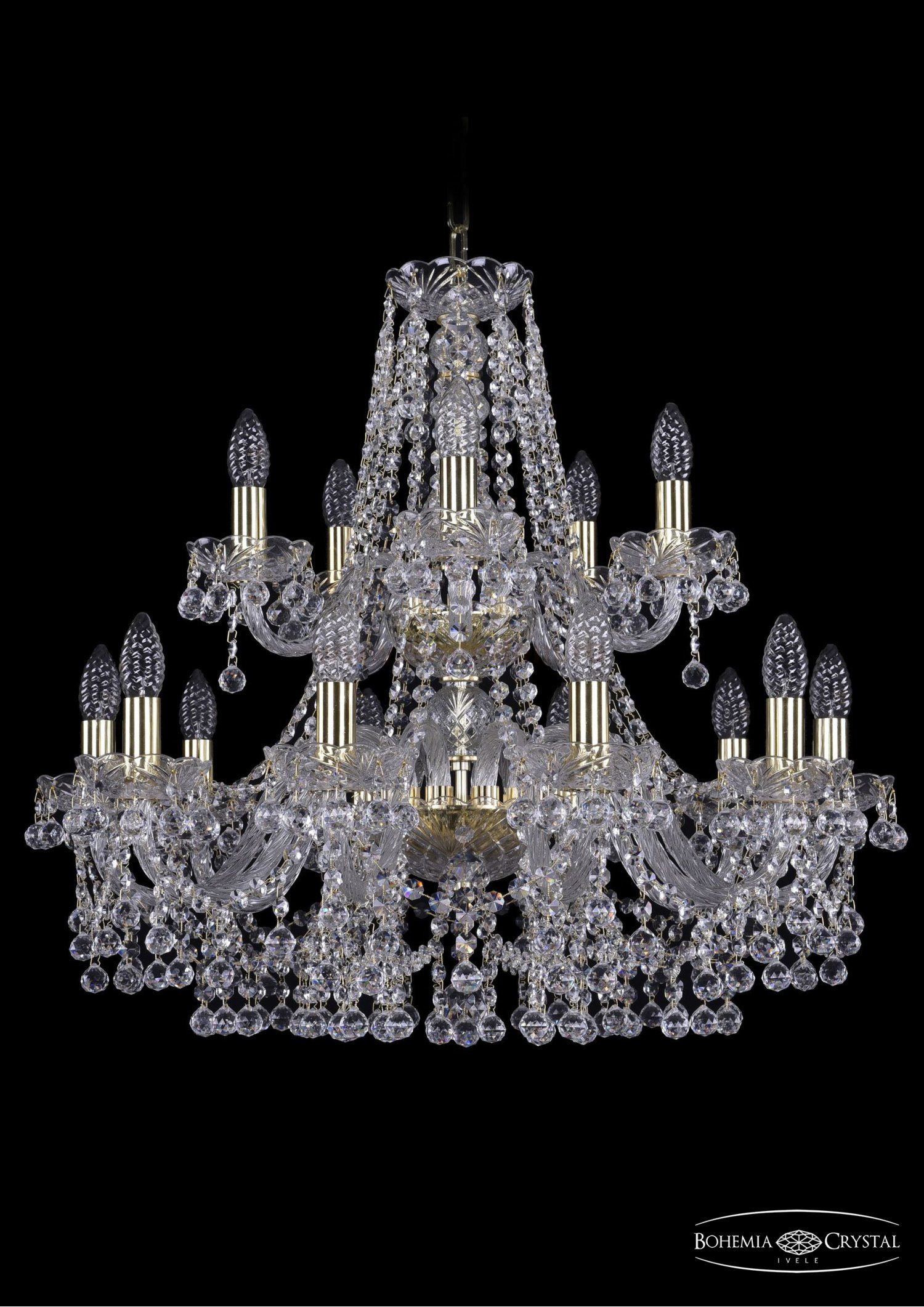 Люстра хрустальная Bohemia Ivele 1409/10+5/240/2d/G