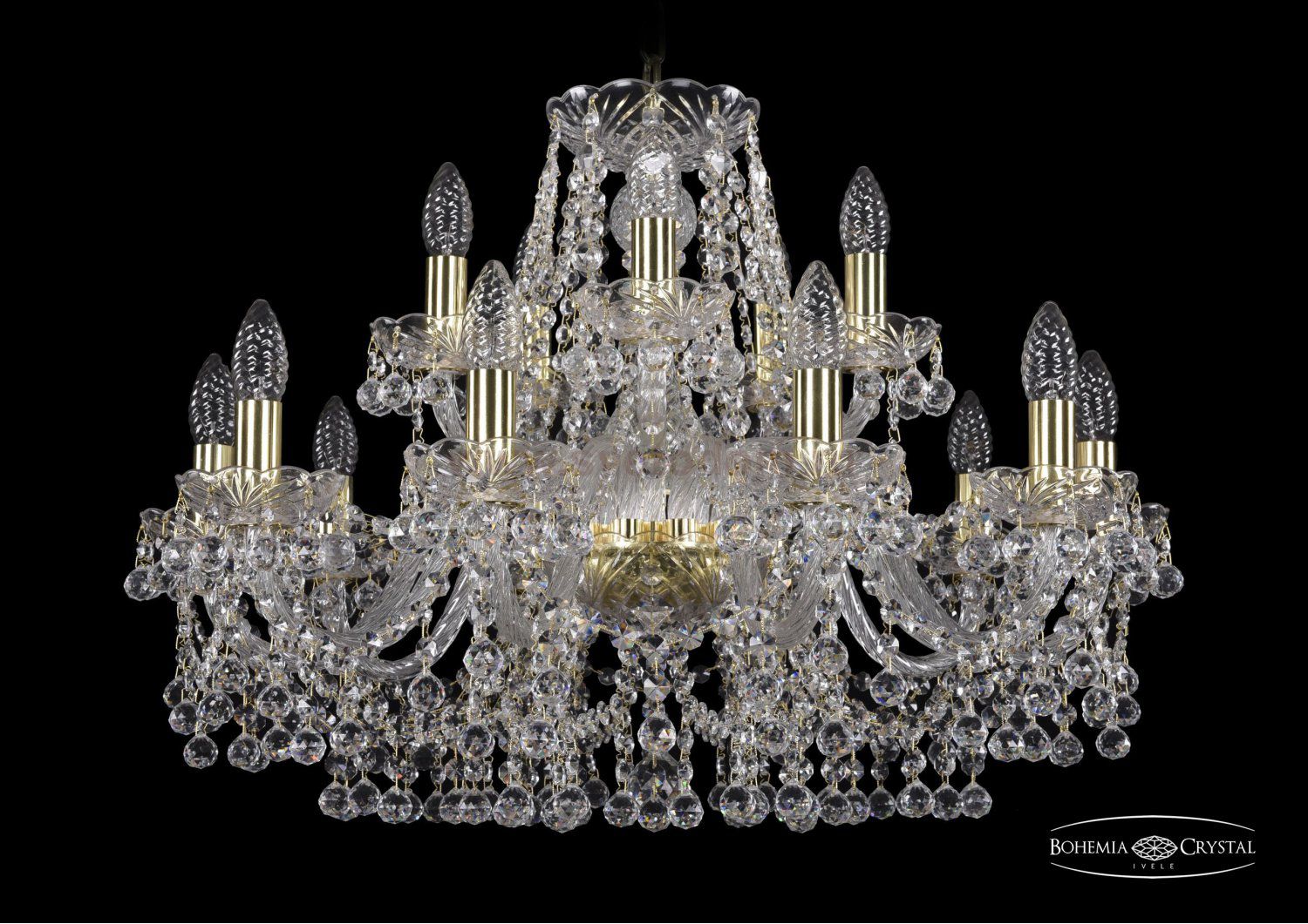 Люстра хрустальная Bohemia Ivele 1409/10+5/240/G