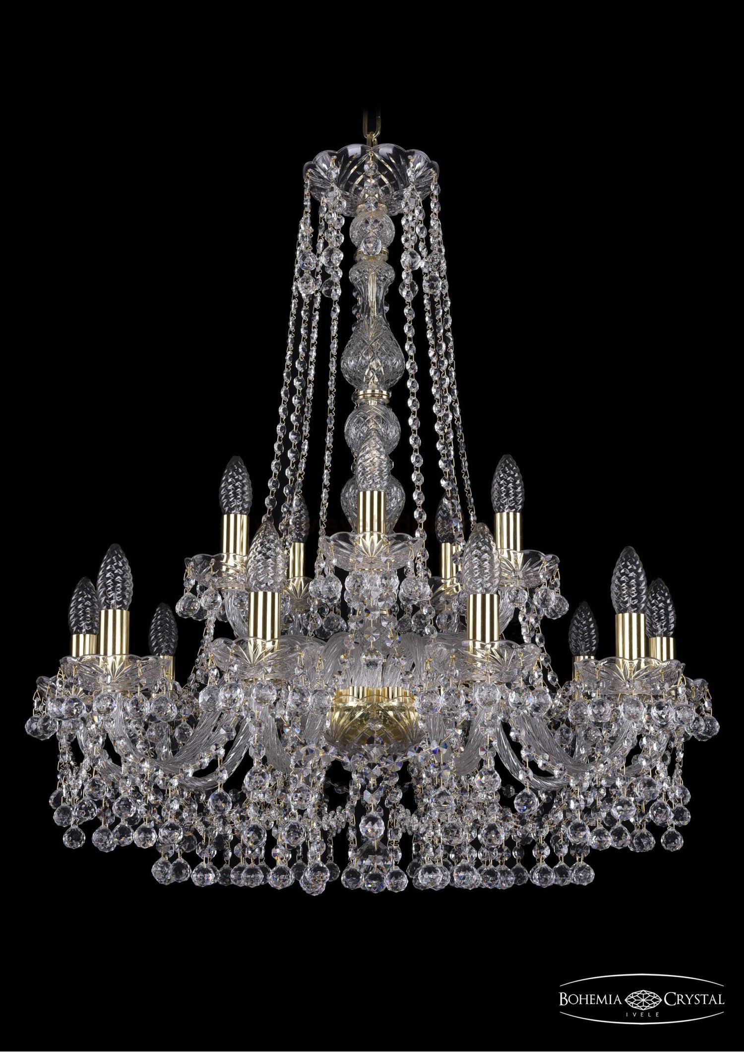 Люстра хрустальная Bohemia Ivele 1409/10+5/240/h-77/G
