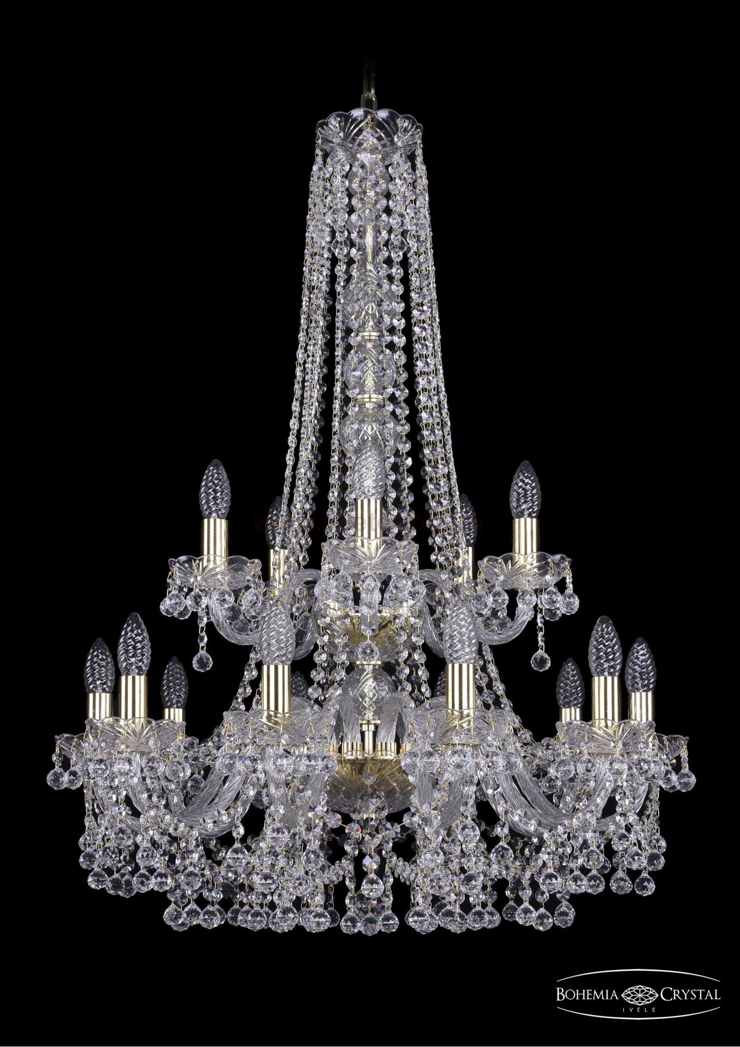 Люстра хрустальная Bohemia Ivele 1409/10+5/240/h-91/2d/G