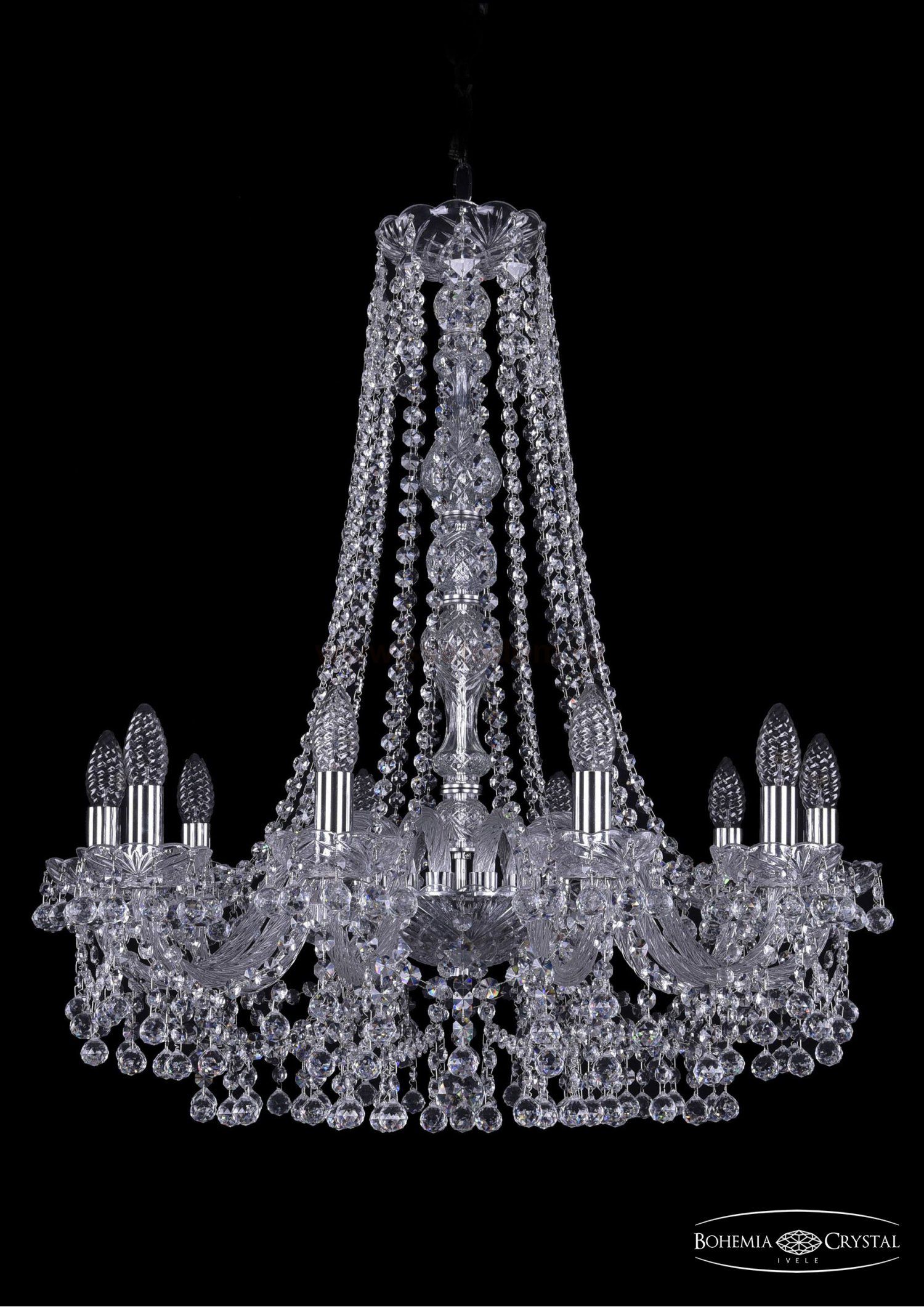 Люстра хрустальная Bohemia Ivele 1409/10/240/h-76/Ni