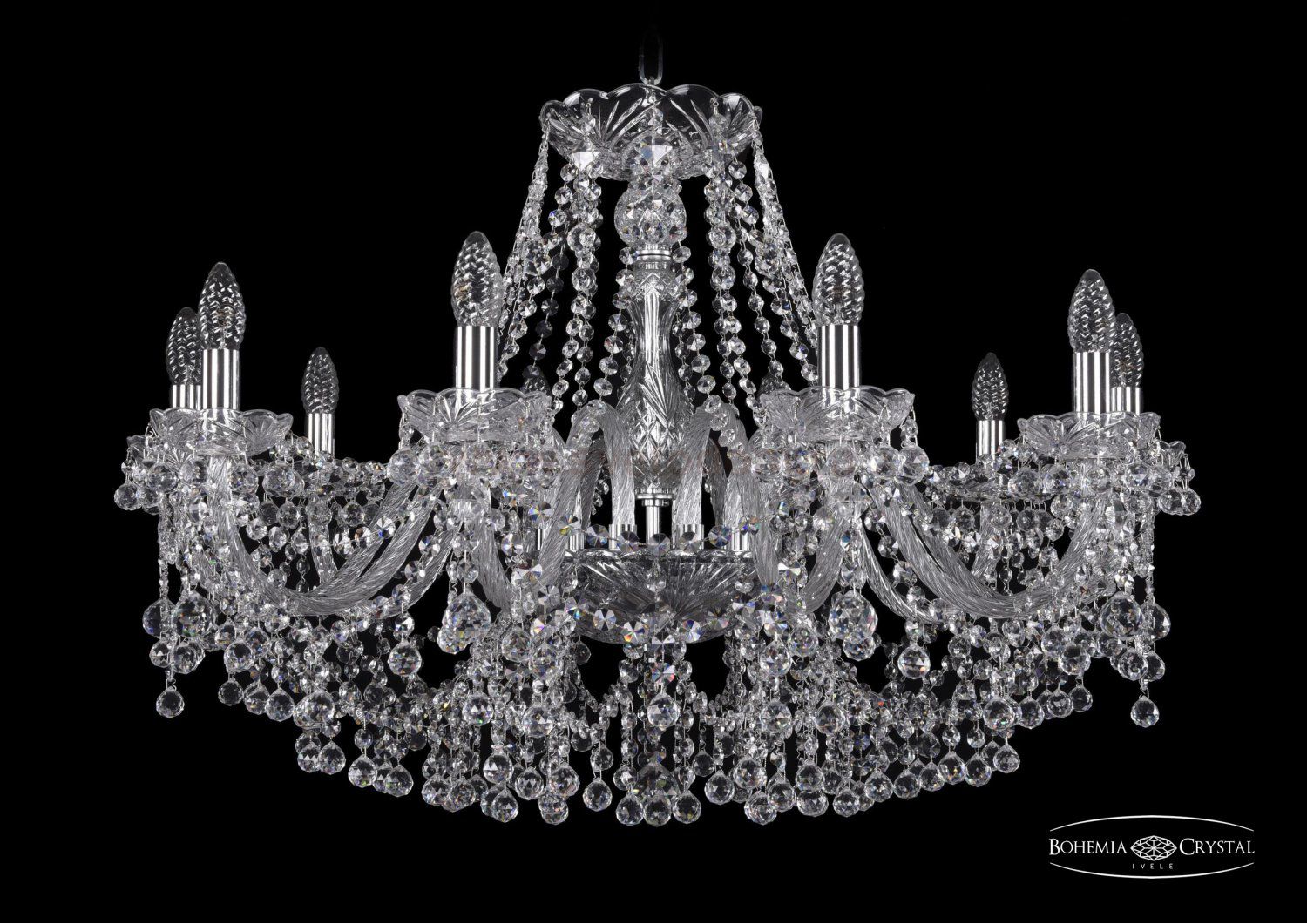 Люстра хрустальная Bohemia Ivele 1409/10/300/Ni