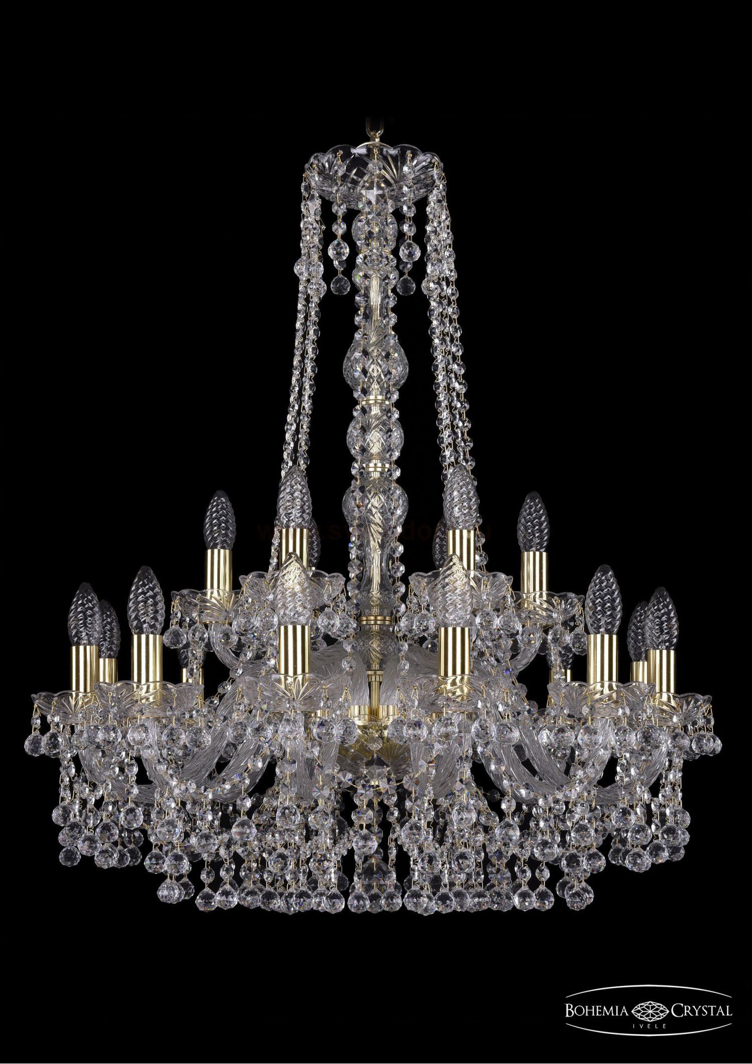 Люстра хрустальная Bohemia Ivele 1409/12+6/240/h-77/G