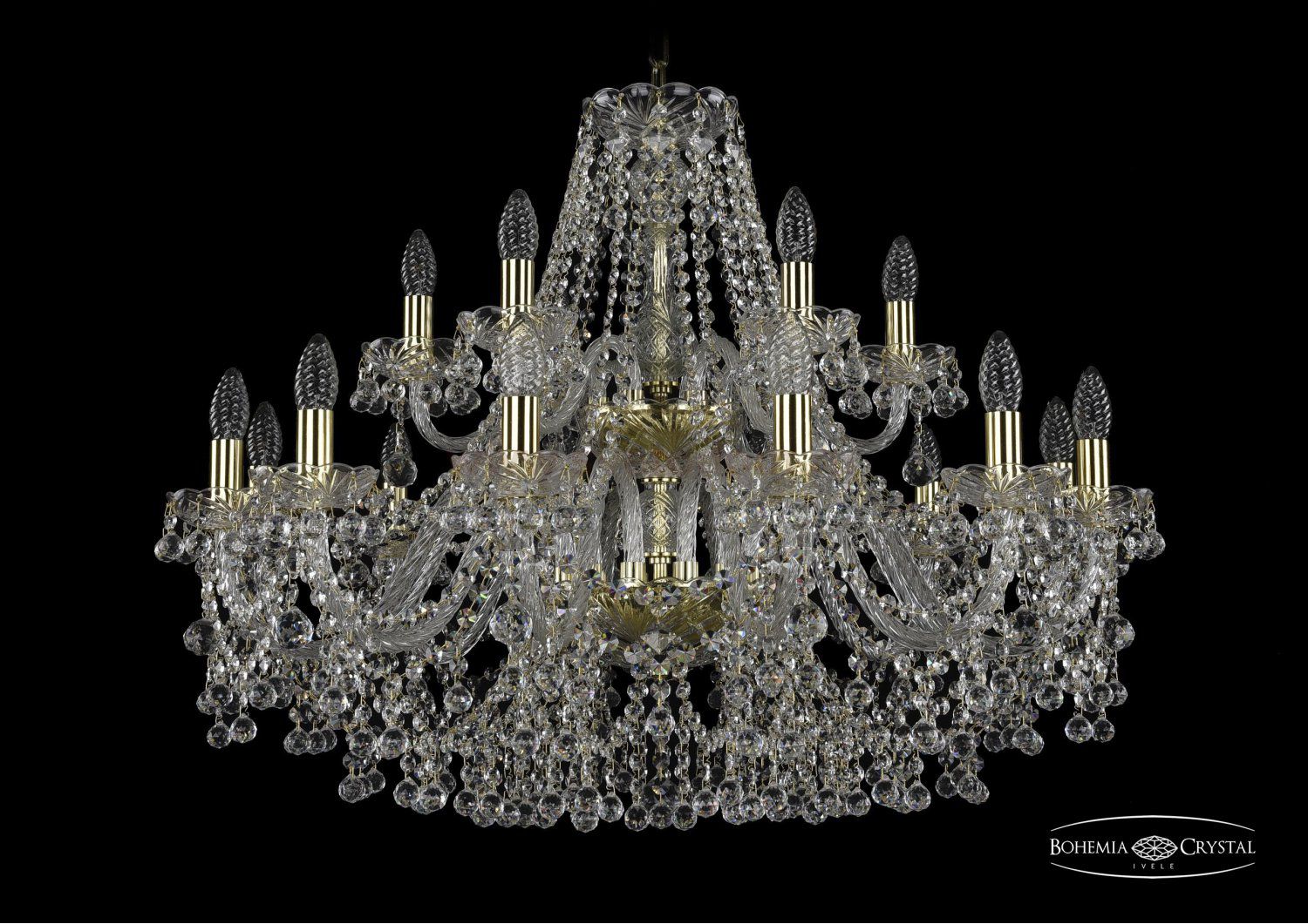 Люстра хрустальная Bohemia Ivele 1409/12+6/300/2d/G