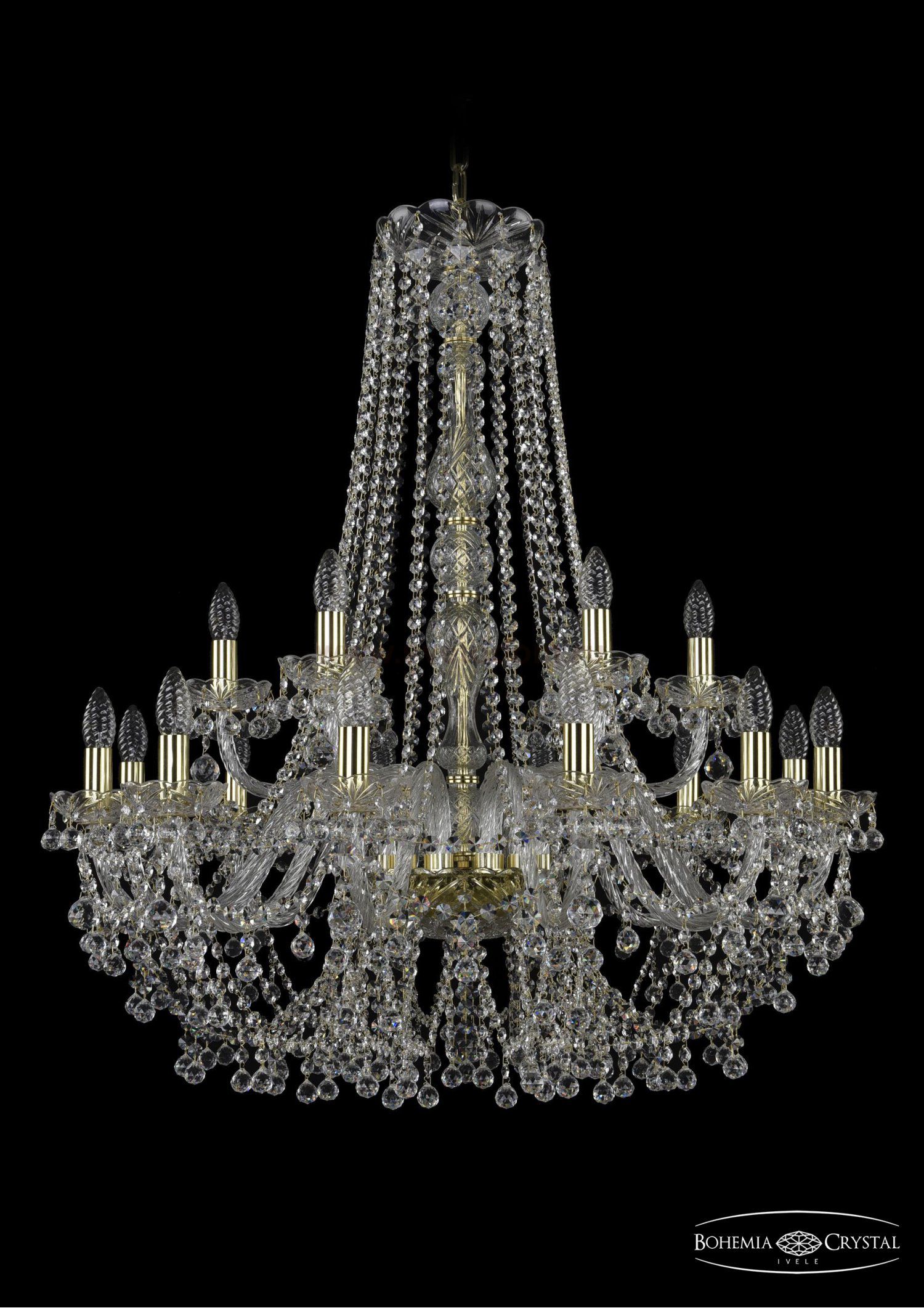 Люстра хрустальная Bohemia Ivele 1409/12+6/300/h-95/G