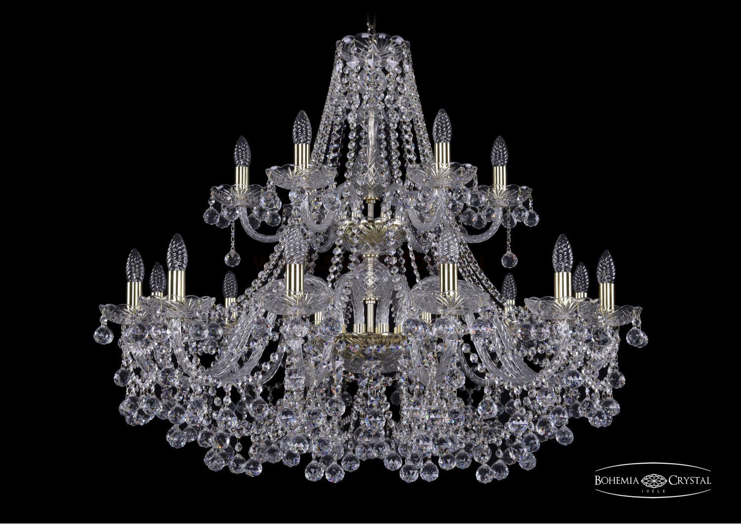 Люстра хрустальная Bohemia Ivele 1409/12+6/360/2d/G