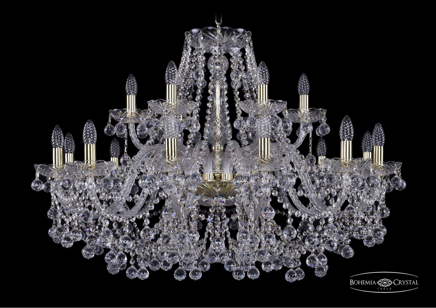 Люстра хрустальная Bohemia Ivele 1409/12+6/360/G