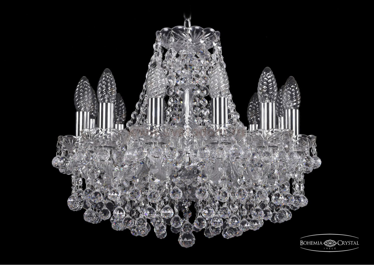Люстра хрустальная Bohemia Ivele 1409/12/141/Ni