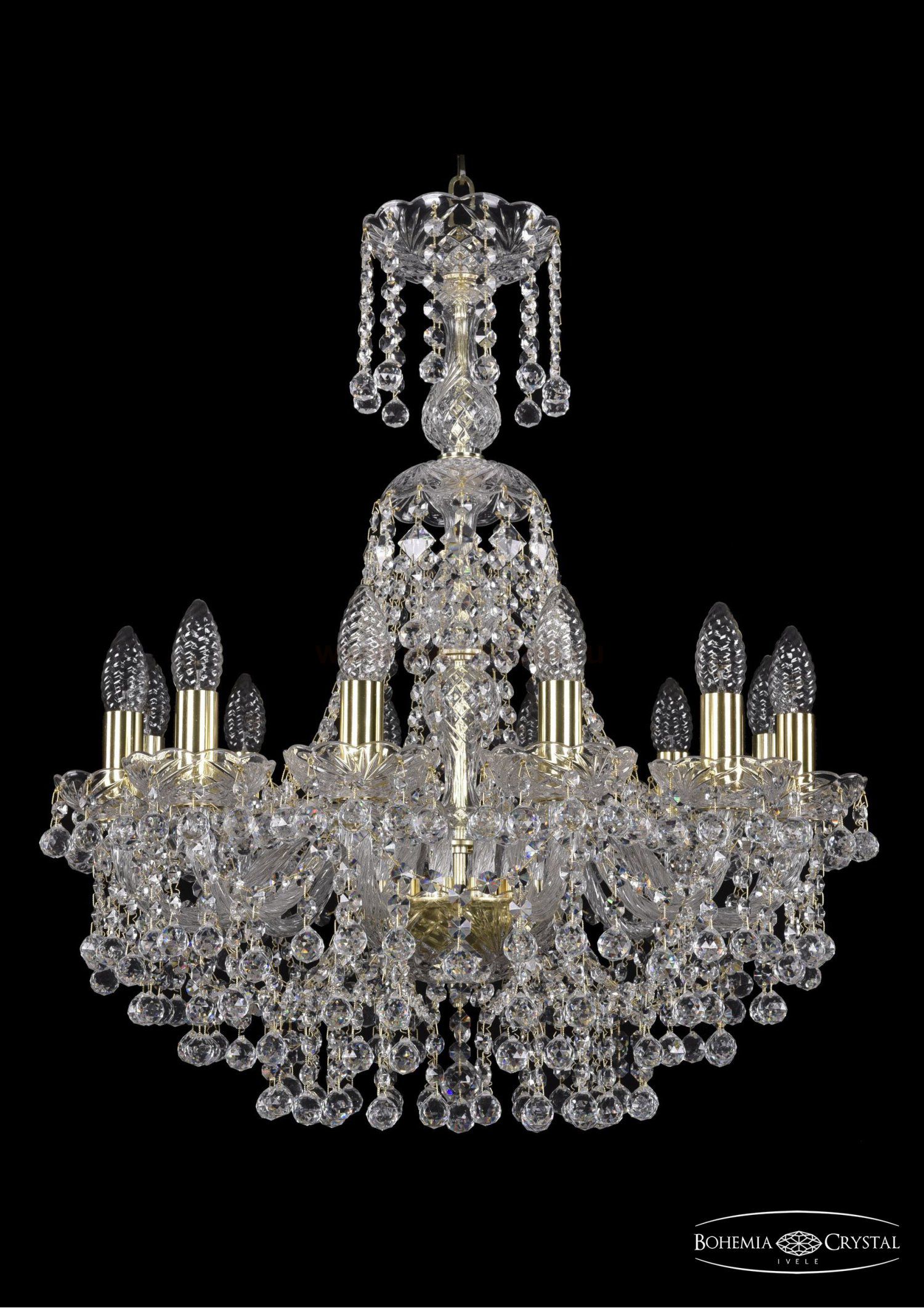 Люстра хрустальная Bohemia Ivele 1409/12/195/XL-68/G
