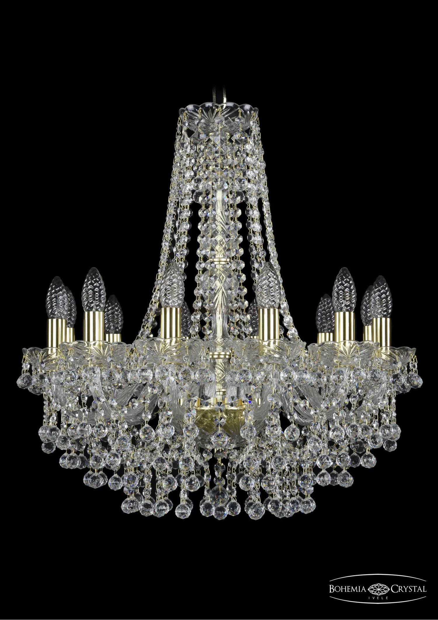 Люстра хрустальная Bohemia Ivele 1409/12/195/h-63/G