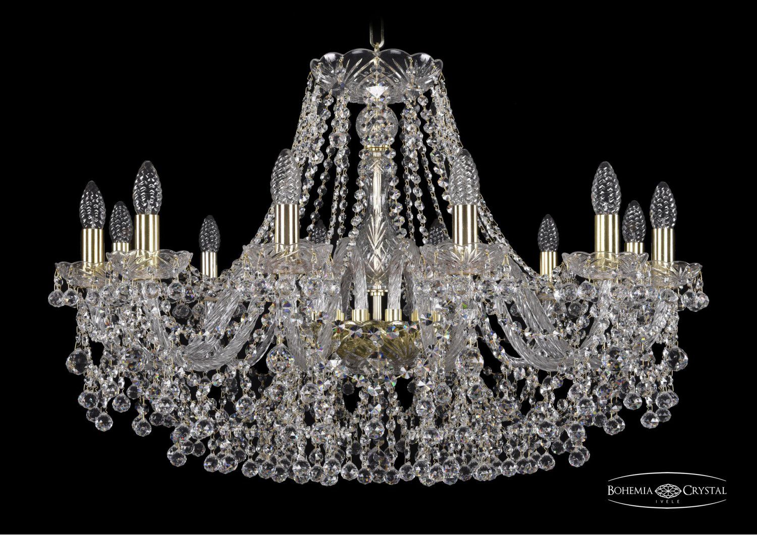 Люстра хрустальная Bohemia Ivele 1409/12/300/G