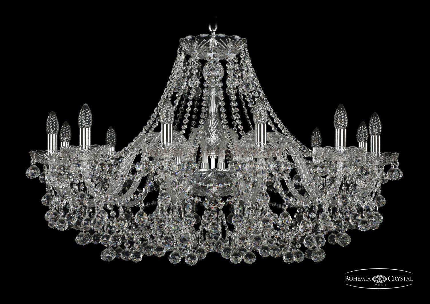 Люстра хрустальная Bohemia Ivele 1409/12/360/Ni