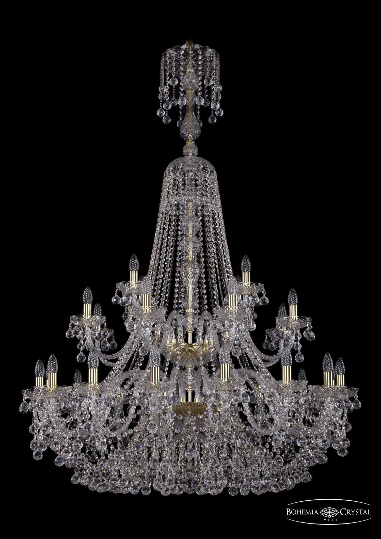 Люстра хрустальная Bohemia Ivele 1409/16+8+4/400/XL-164/2d/G