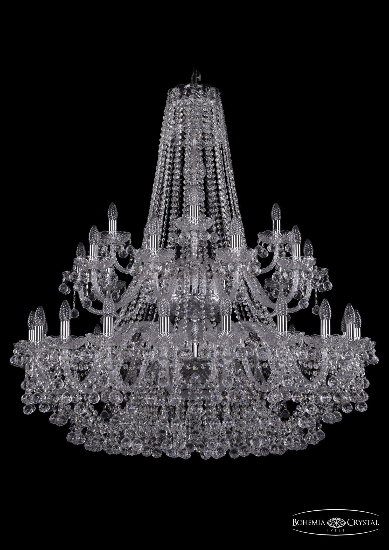 Люстра хрустальная Bohemia Ivele 1409/20+10+5/400/2d/Ni