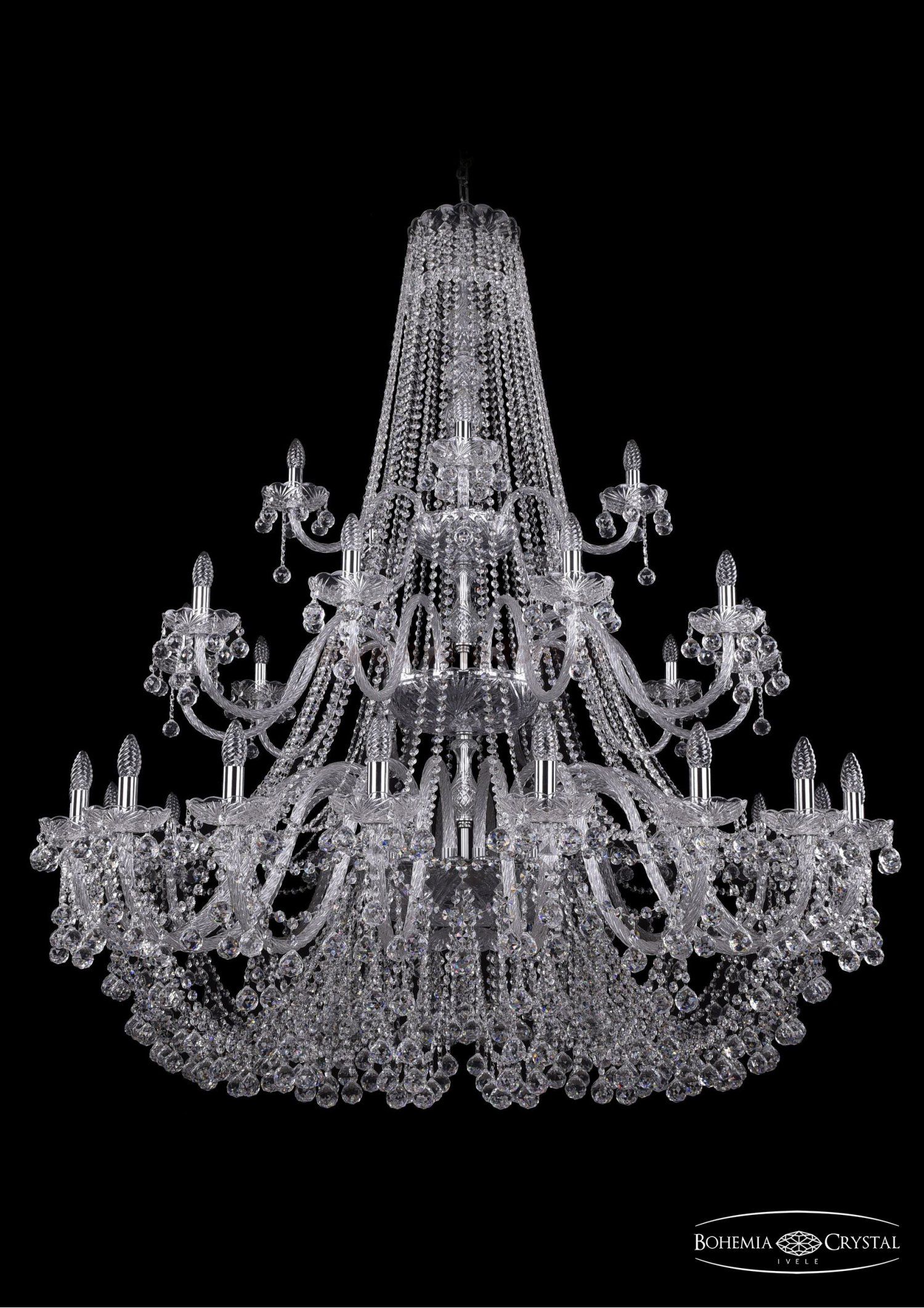 Люстра хрустальная Bohemia Ivele 1409/20+10+5/530/3d/Ni