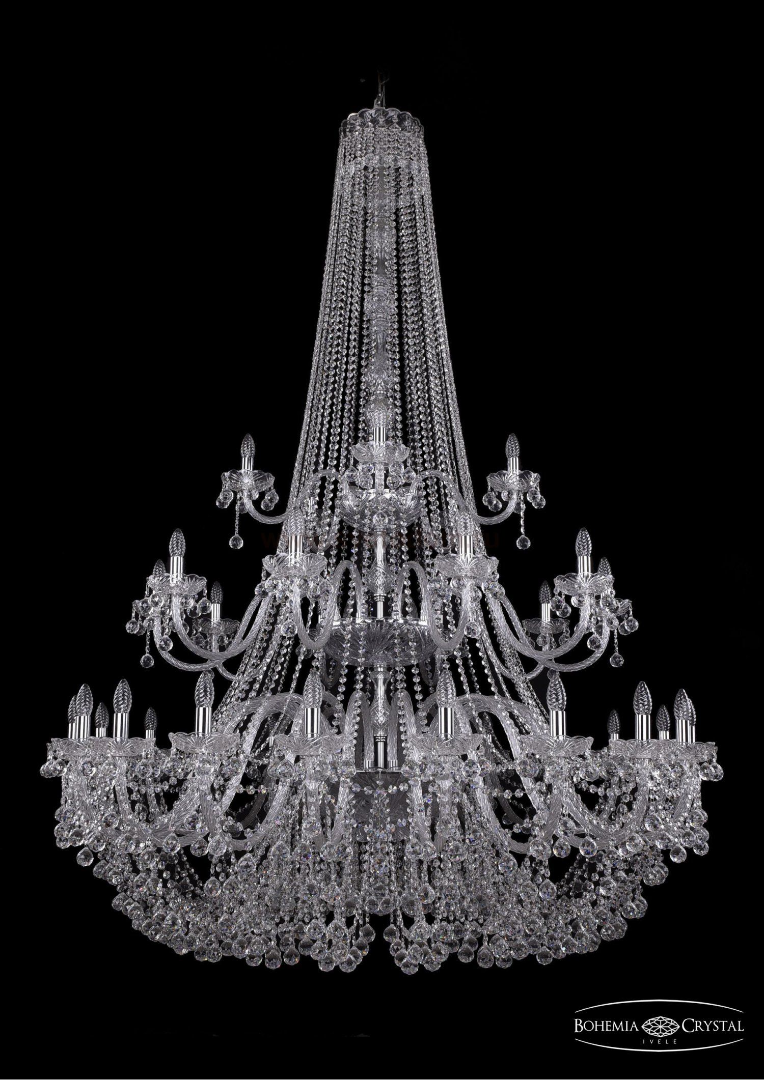 Люстра хрустальная Bohemia Ivele 1409/20+10+5/530/h-203/3d/Ni