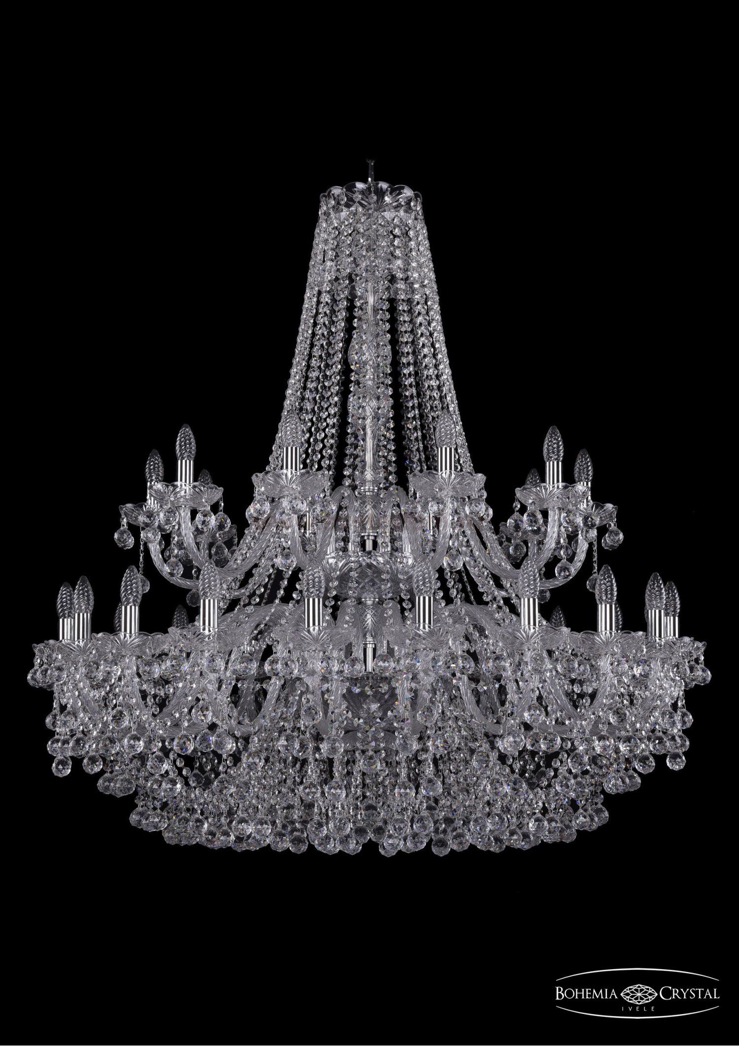 Люстра хрустальная Bohemia Ivele 1409/20+10/400/2d/Ni