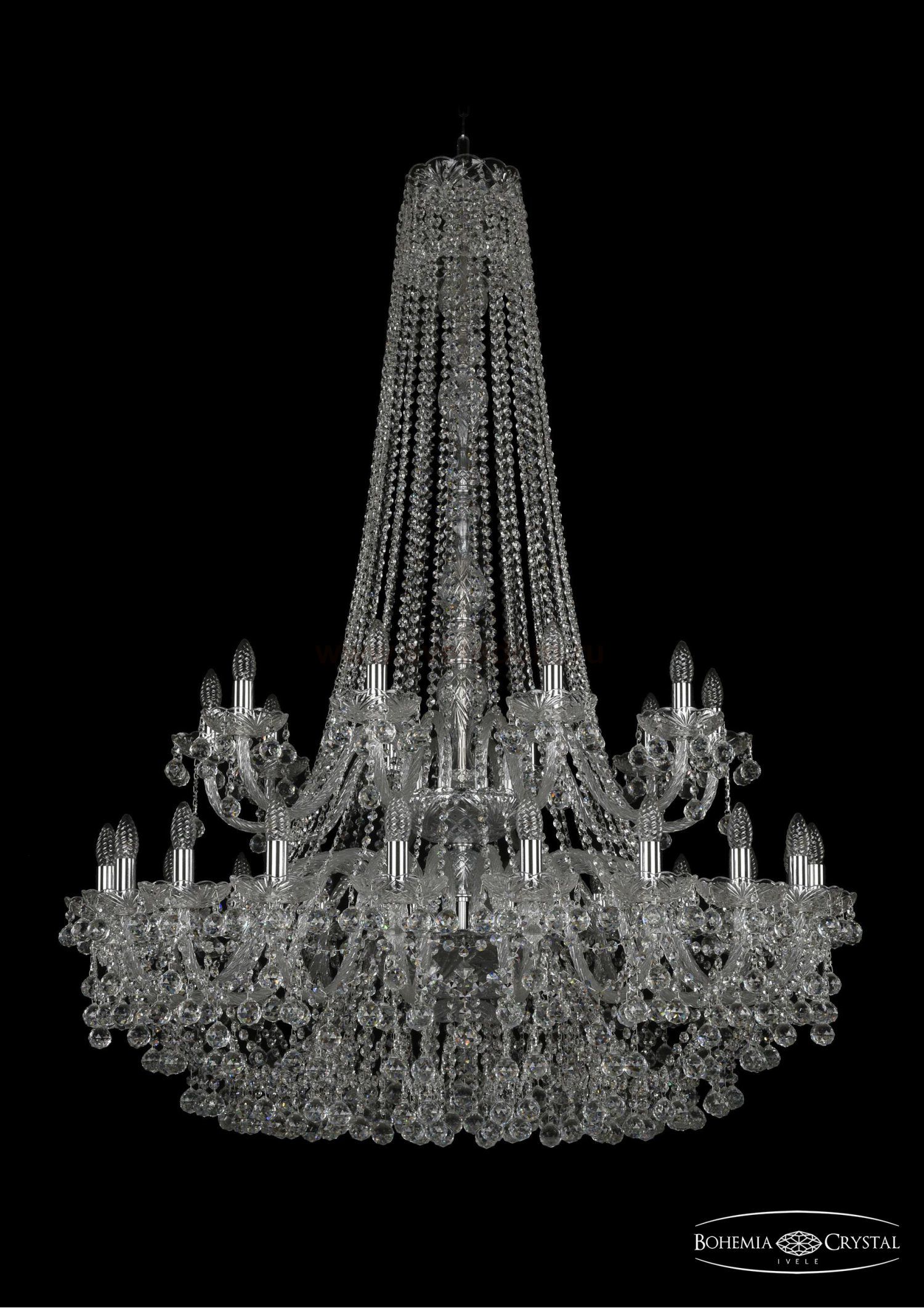 Люстра хрустальная Bohemia Ivele 1409/20+10/400/h-152/2d/Ni