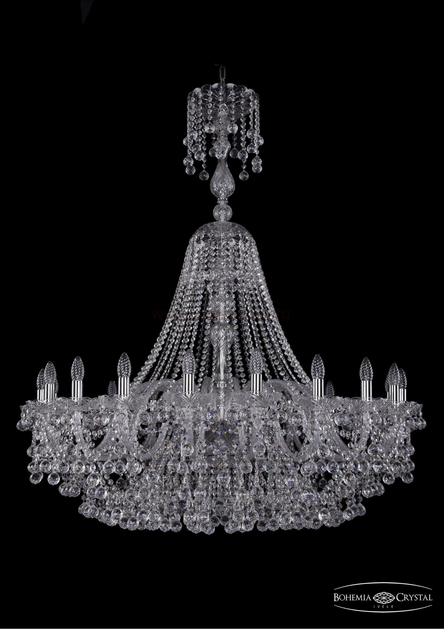 Люстра хрустальная Bohemia Ivele 1409/20/400/XL-133/Ni