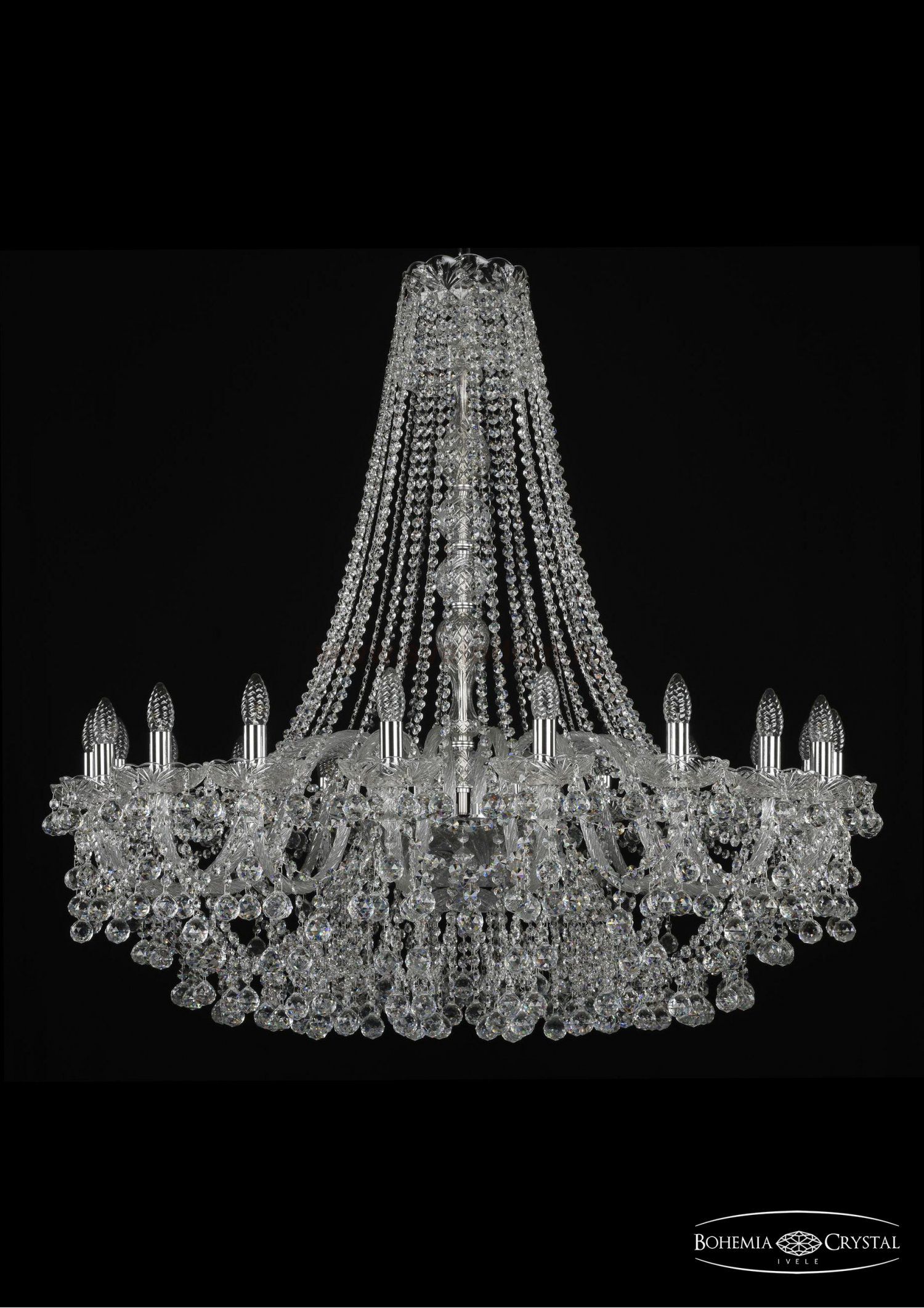 Люстра хрустальная Bohemia Ivele 1409/20/400/h-113/Ni