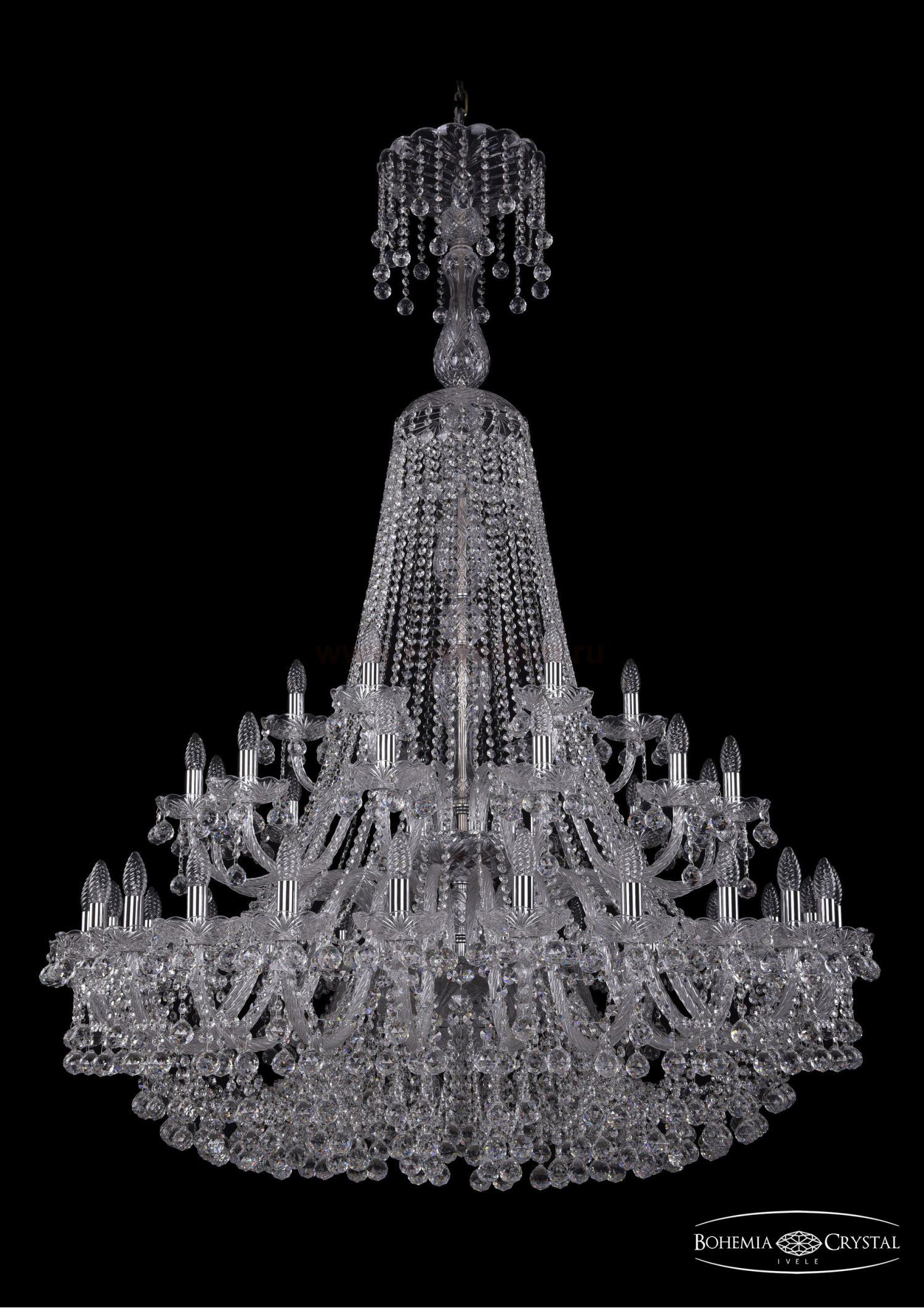 Люстра хрустальная Bohemia Ivele 1409/24+12+6/460/XL-175/2d/Ni