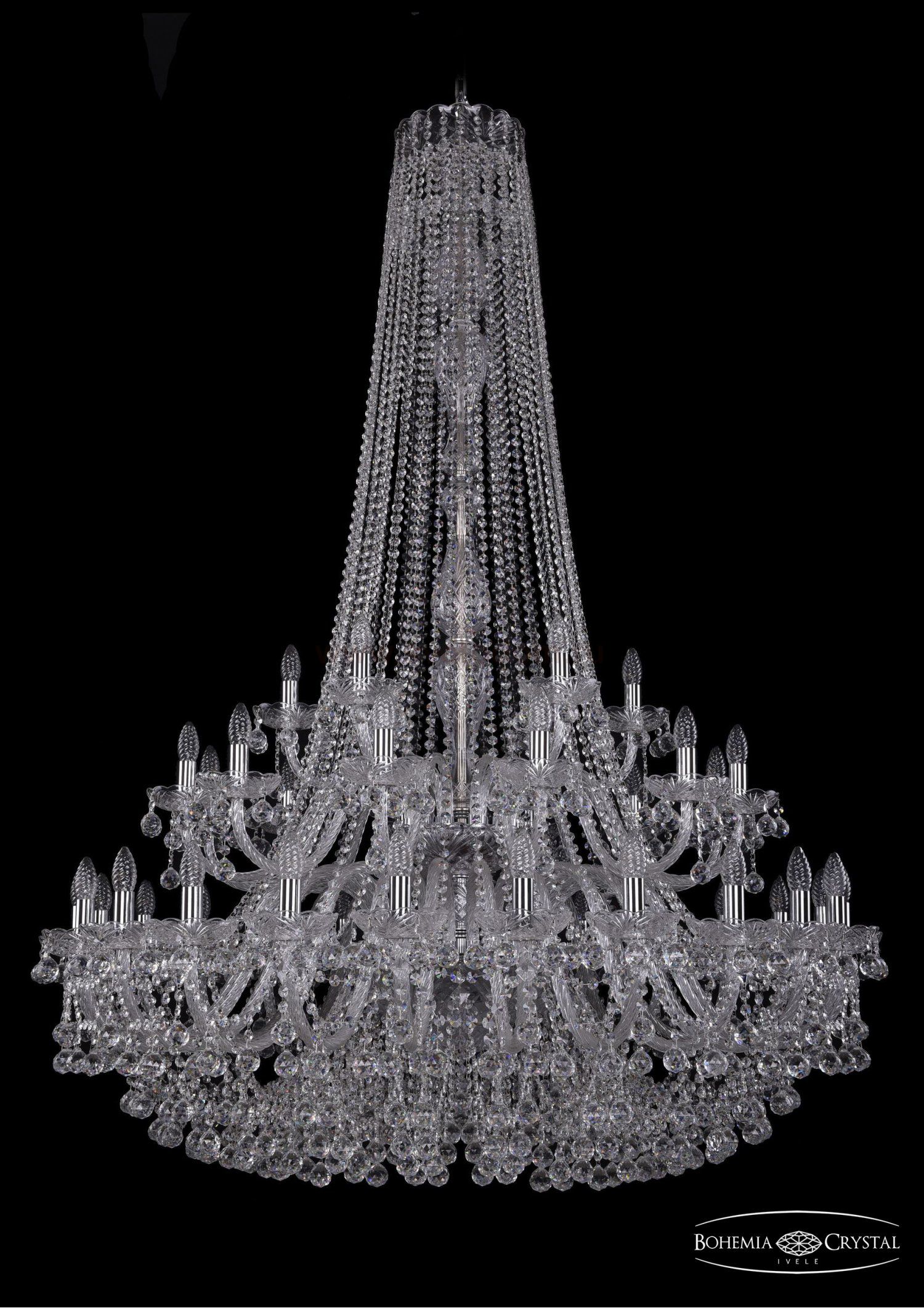 Люстра хрустальная Bohemia Ivele 1409/24+12+6/460/h-174/2d/Ni