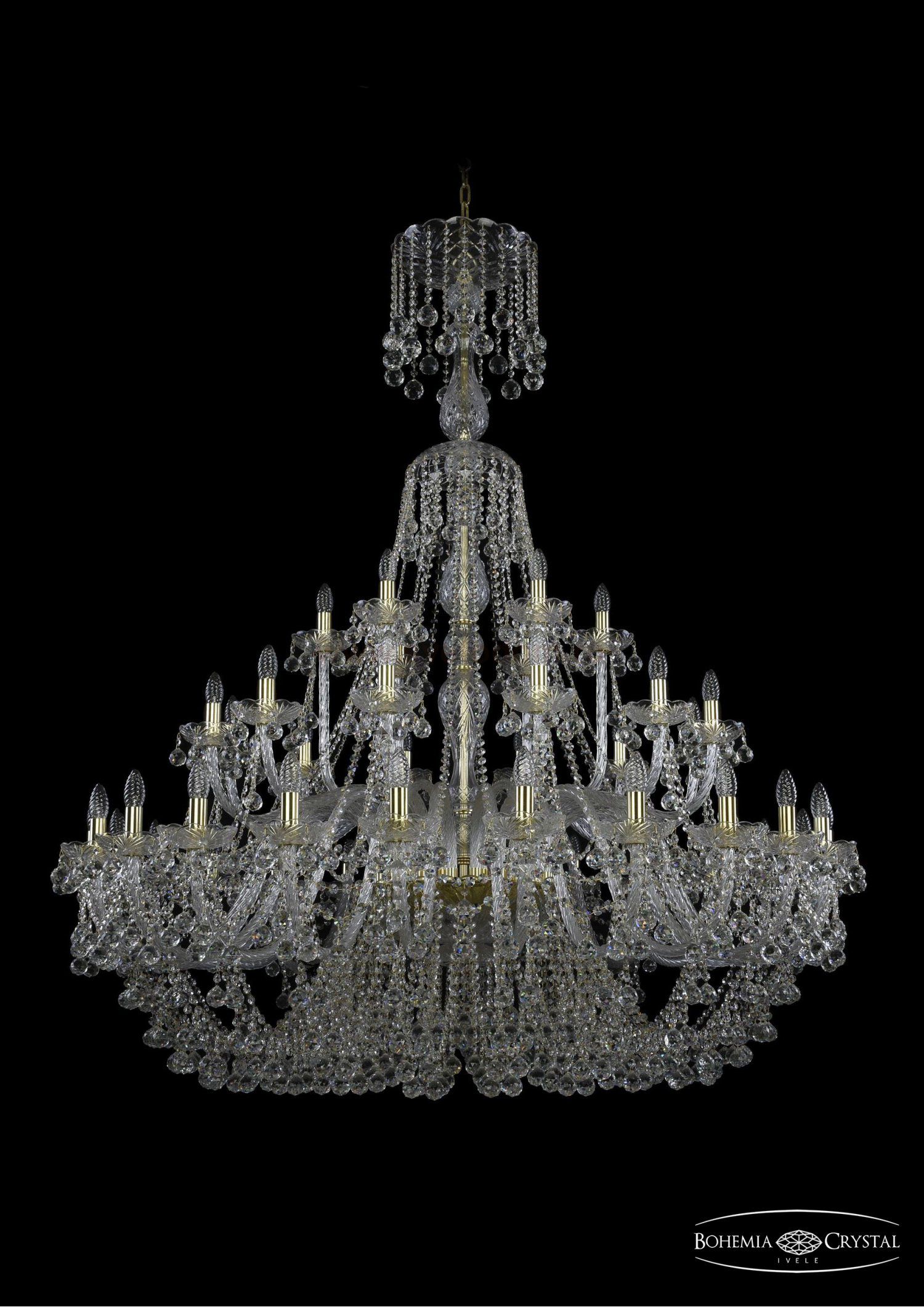 Большая Люстра хрустальная Bohemia Ivele 1409/24+12+6/530/XL-169/G