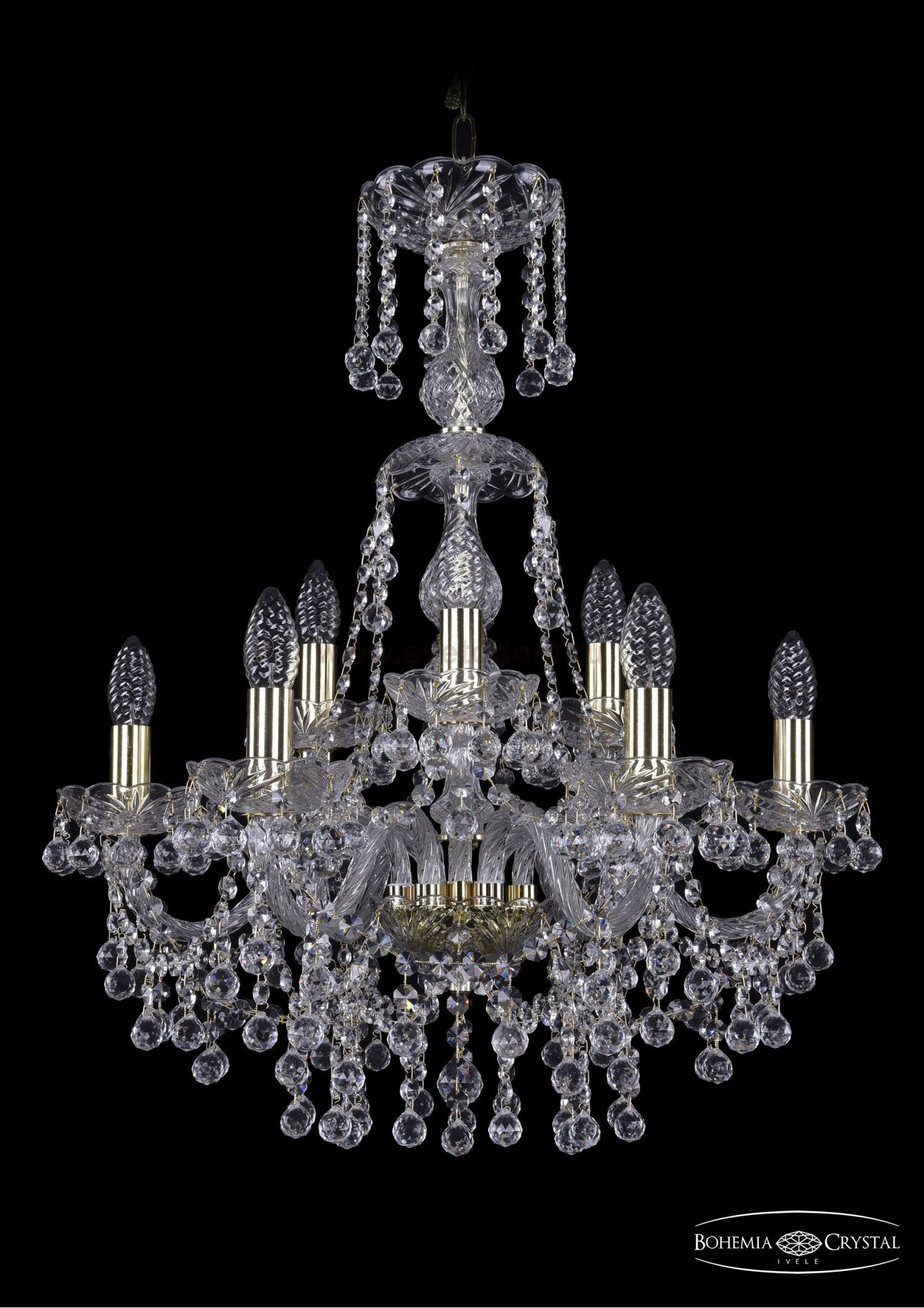Люстра хрустальная Bohemia Ivele 1409/6+3/195/XL-68/G