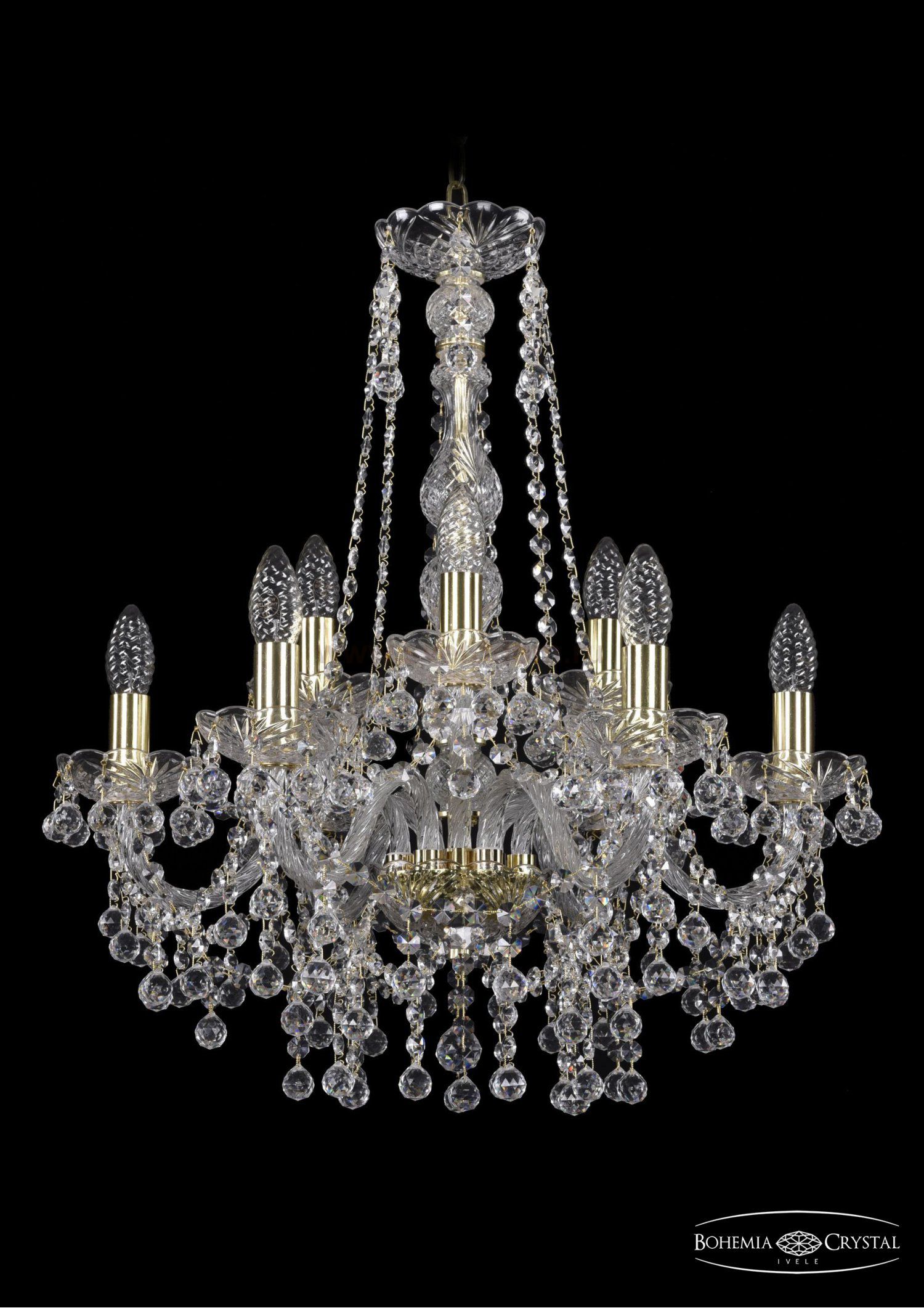 Люстра хрустальная Bohemia Ivele 1409/6+3/195/h-63/G