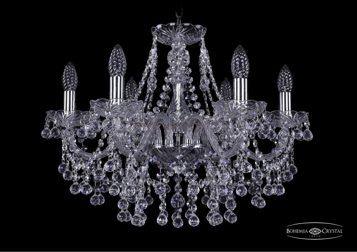 Люстра хрустальная Bohemia Ivele 1409/6/195/Ni