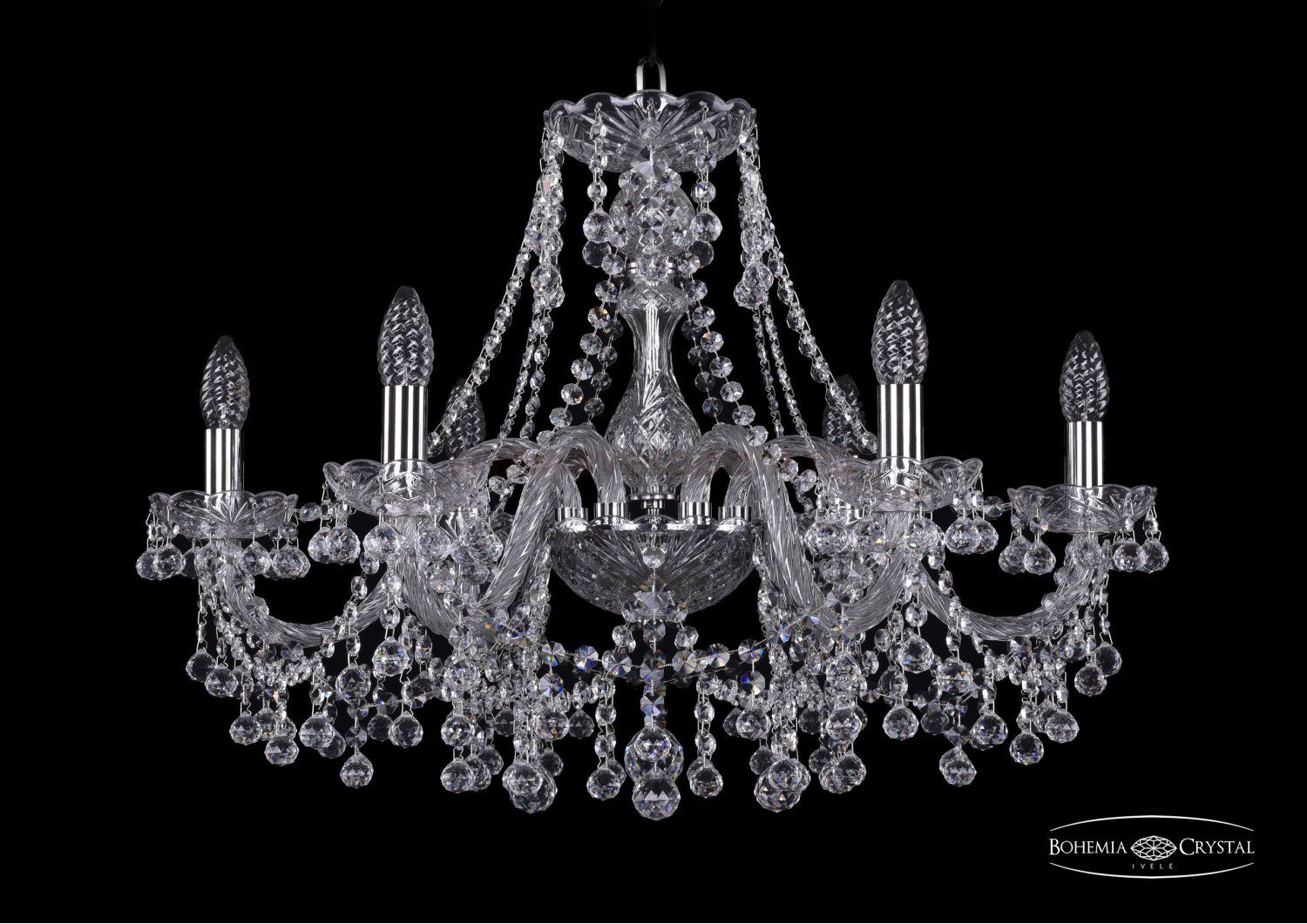 Люстра хрустальная Bohemia Ivele 1409/6/240/Ni