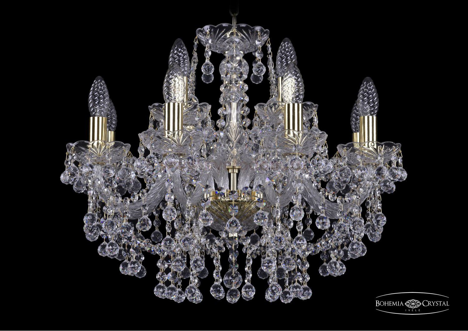 Люстра хрустальная Bohemia Ivele 1409/8+4/195/G