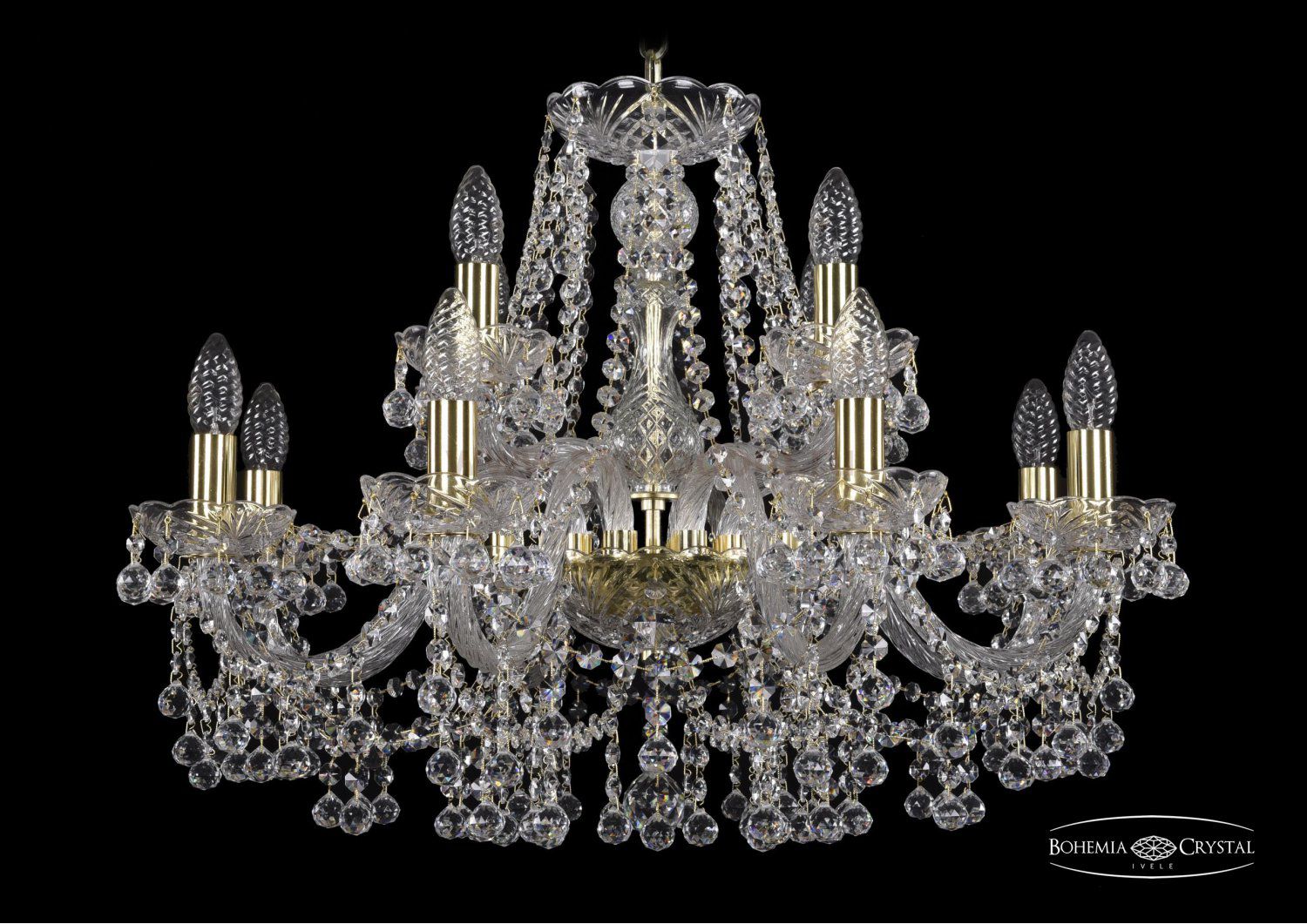Люстра хрустальная Bohemia Ivele 1409/8+4/240/G