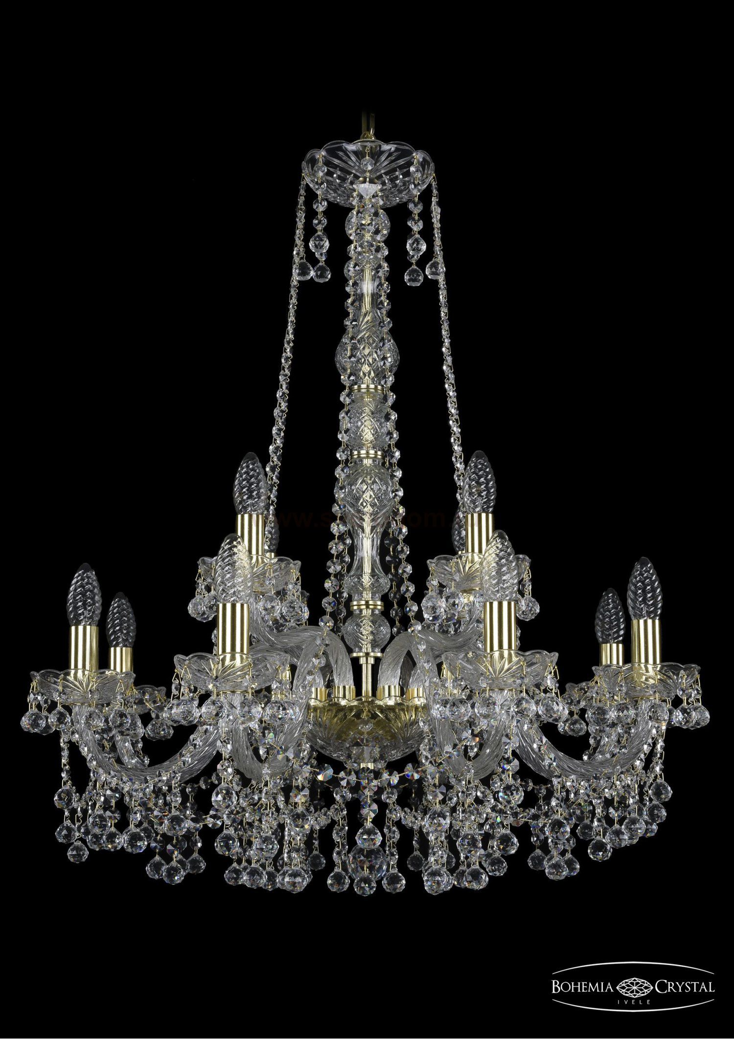 Люстра хрустальная Bohemia Ivele 1409/8+4/240/h-77/G