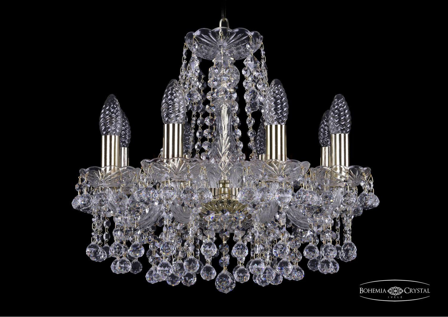 Люстра хрустальная Bohemia Ivele 1409/8/141/G