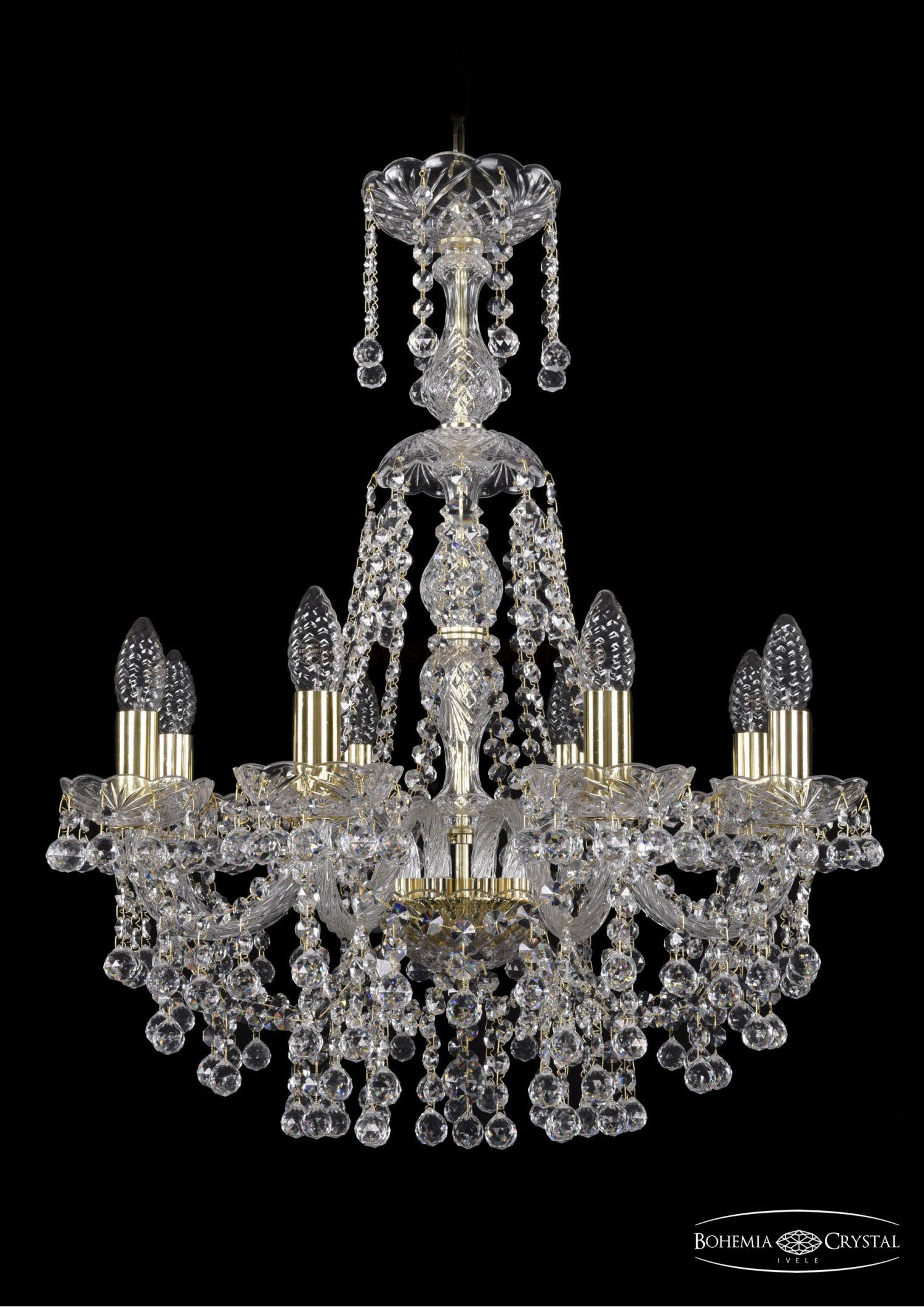 Люстра хрустальная Bohemia Ivele 1409/8/195/XL-68/G
