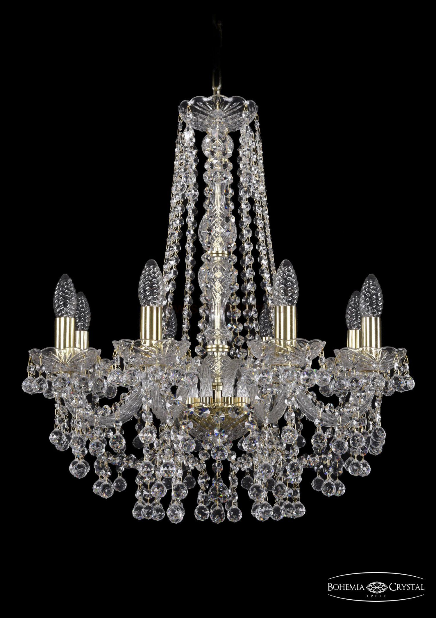 Люстра хрустальная Bohemia Ivele 1409/8/195/h-63/G